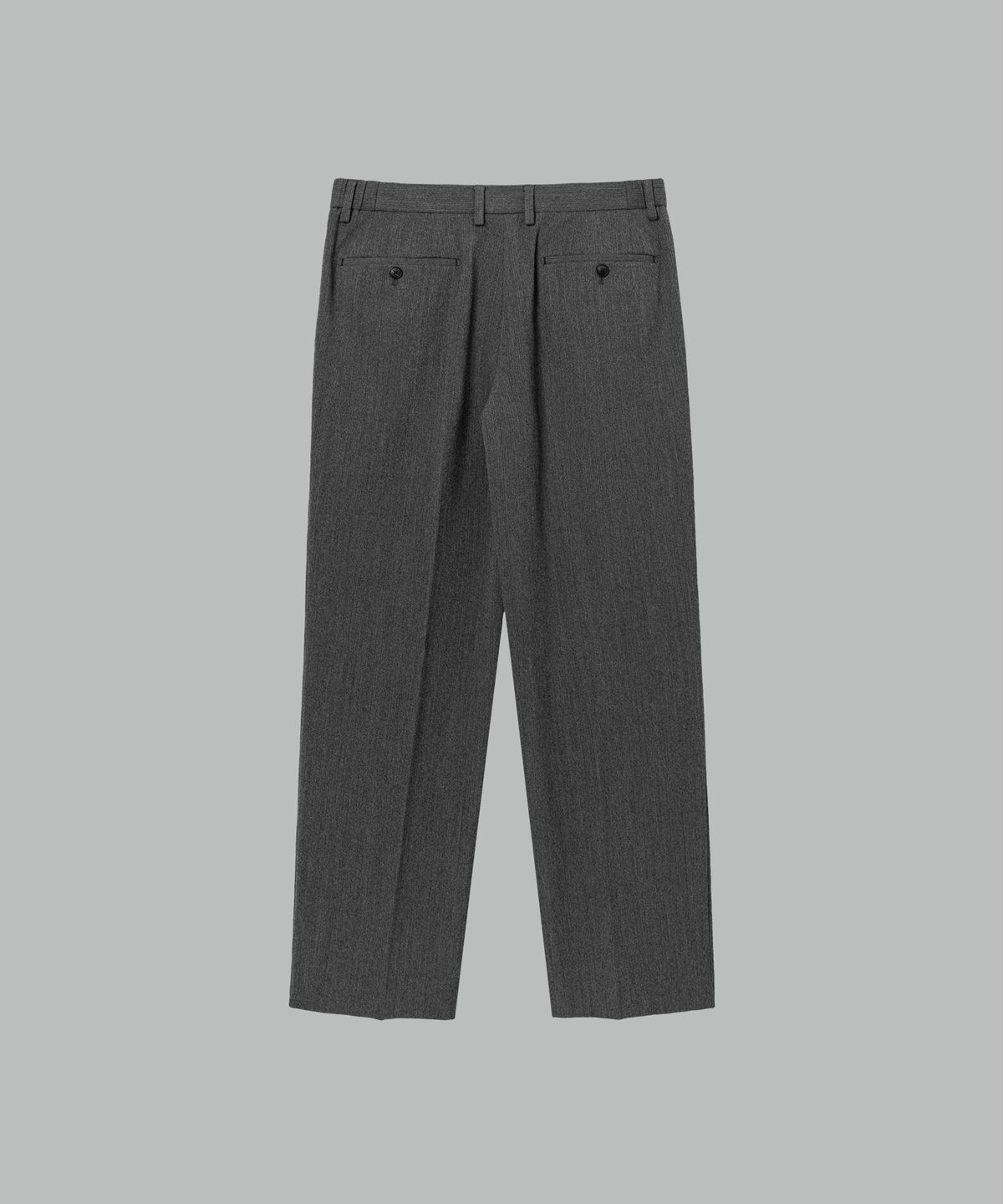 넌블랭크(NONBLANK) 울 블렌드 리브드 세미와이드핏 슬랙스_GREY