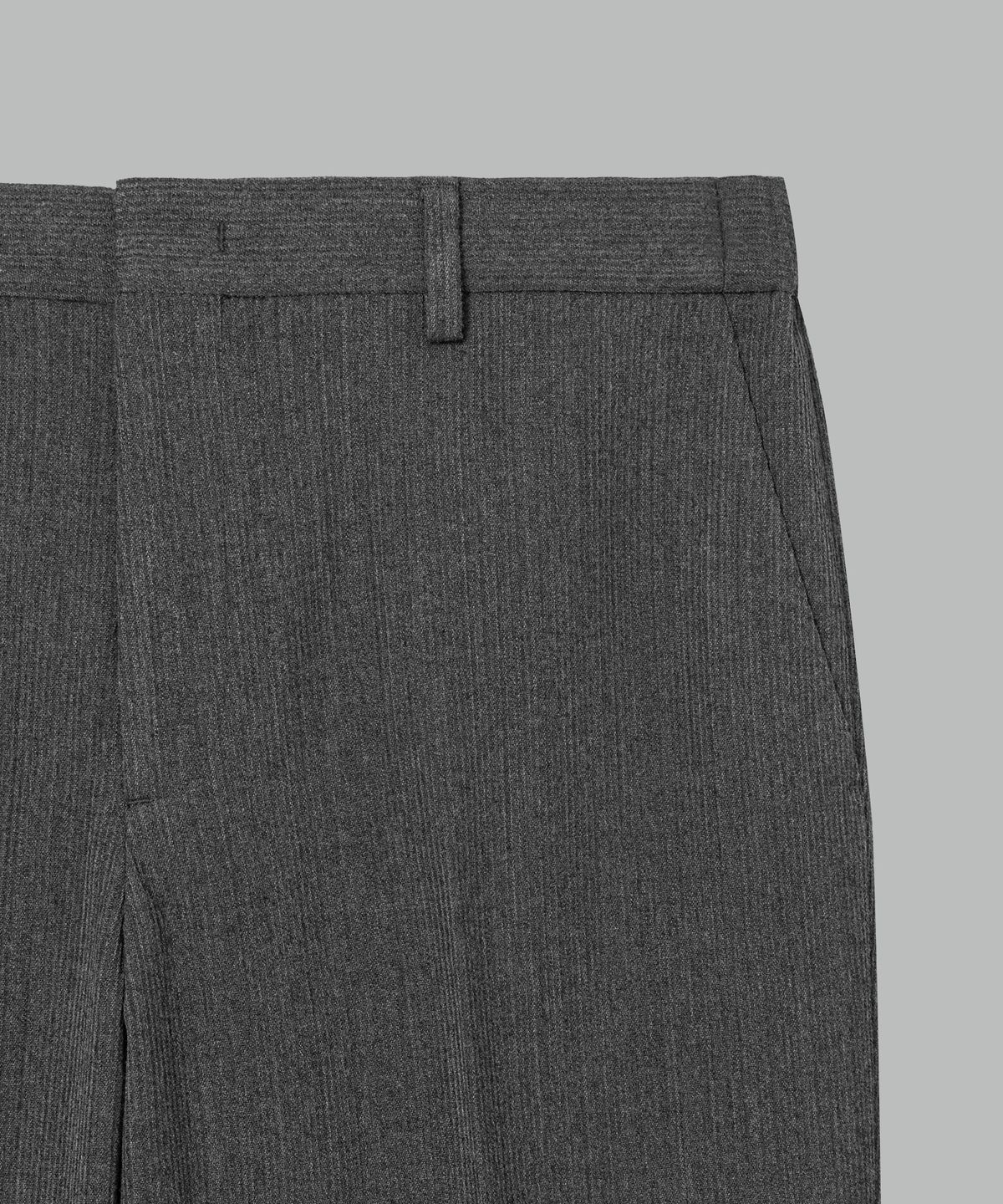 넌블랭크(NONBLANK) 울 블렌드 리브드 세미와이드핏 슬랙스_GREY
