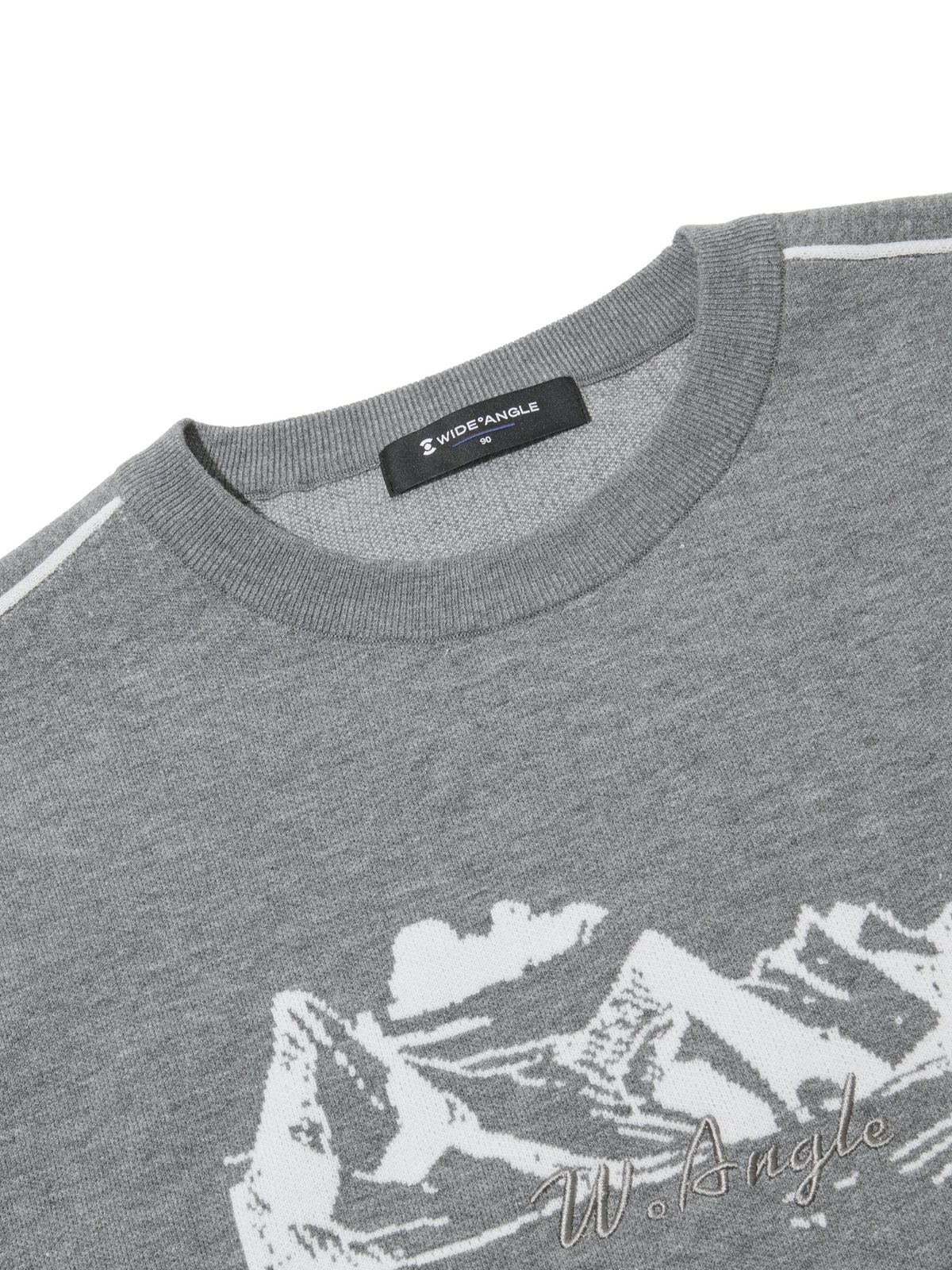 와이드앵글(WIDEANGLE) CO 혼디어 그래픽 라운드넥 L_M.GREY_WWW26K52MK