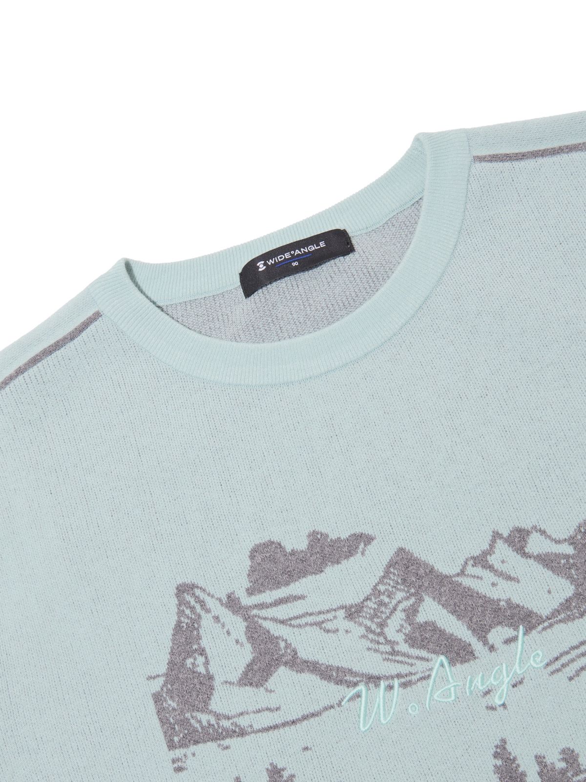 와이드앵글(WIDEANGLE) CO 혼디어 그래픽 라운드넥 L_Light Blue_WWW26K52B1