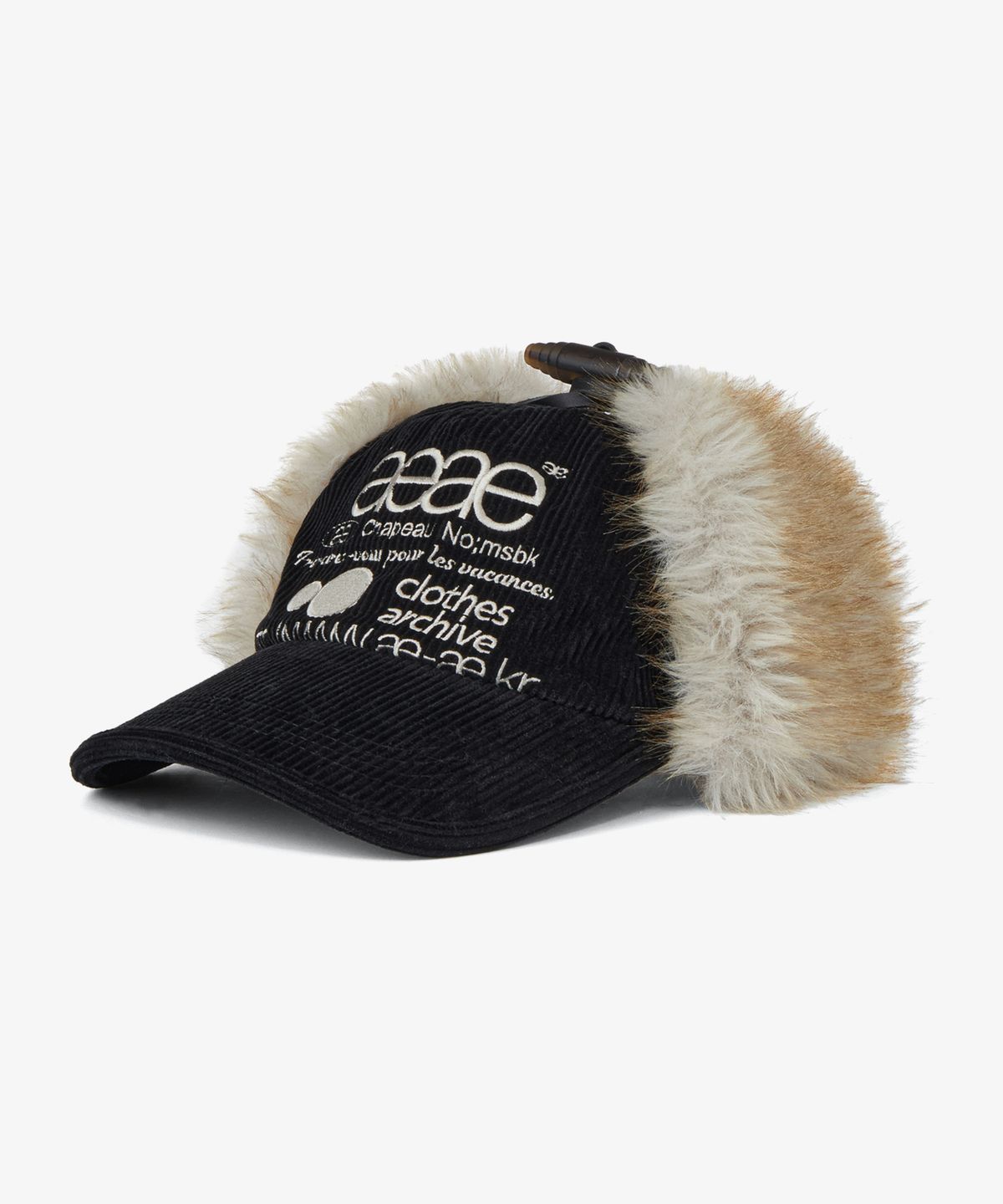 에이이에이이(AEAE) WEB LOGO TROOPER CAP [BLACK]