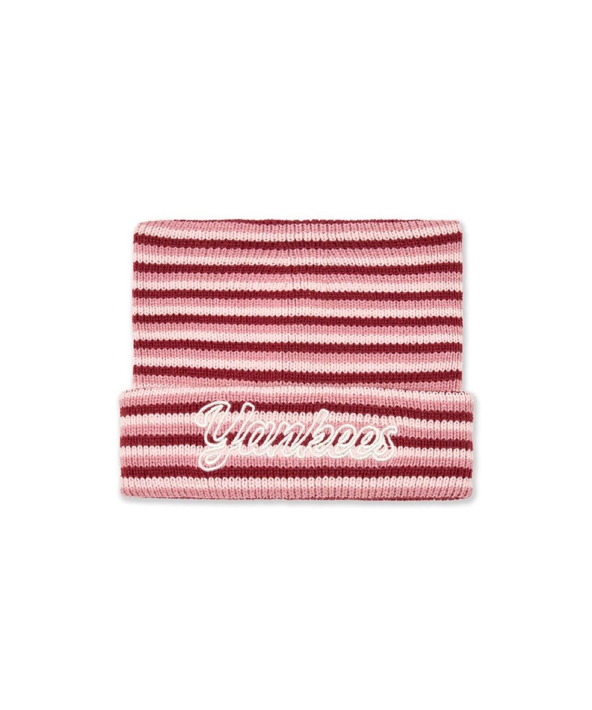 엠엘비 키즈(MLB KIDS) 미야옹 스트라이프 비니 NY (Pink)