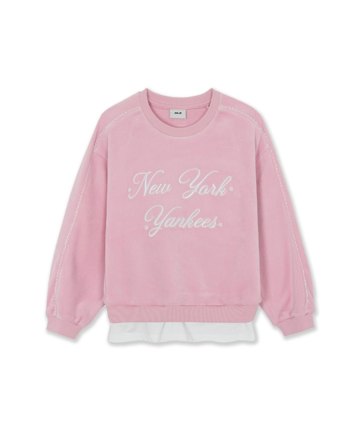 엠엘비 키즈(MLB KIDS) 스포티브 걸즈 벨로아 맨투맨 세트 NY (Pink)