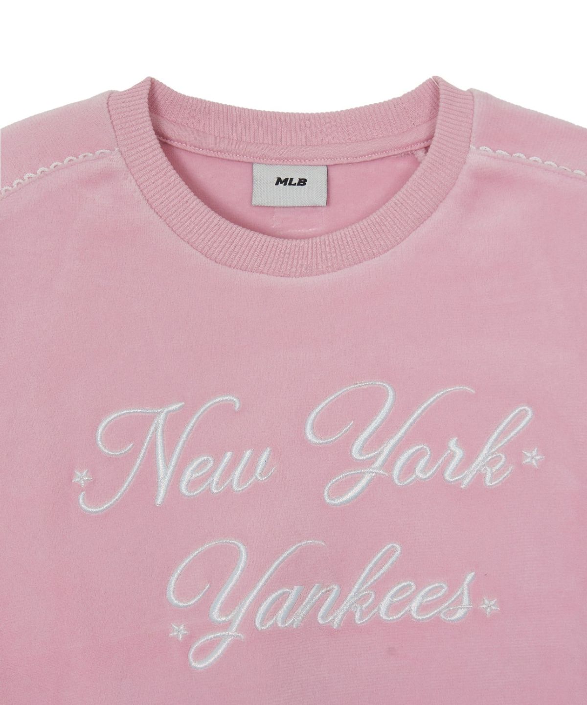 엠엘비 키즈(MLB KIDS) 스포티브 걸즈 벨로아 맨투맨 세트 NY (Pink)