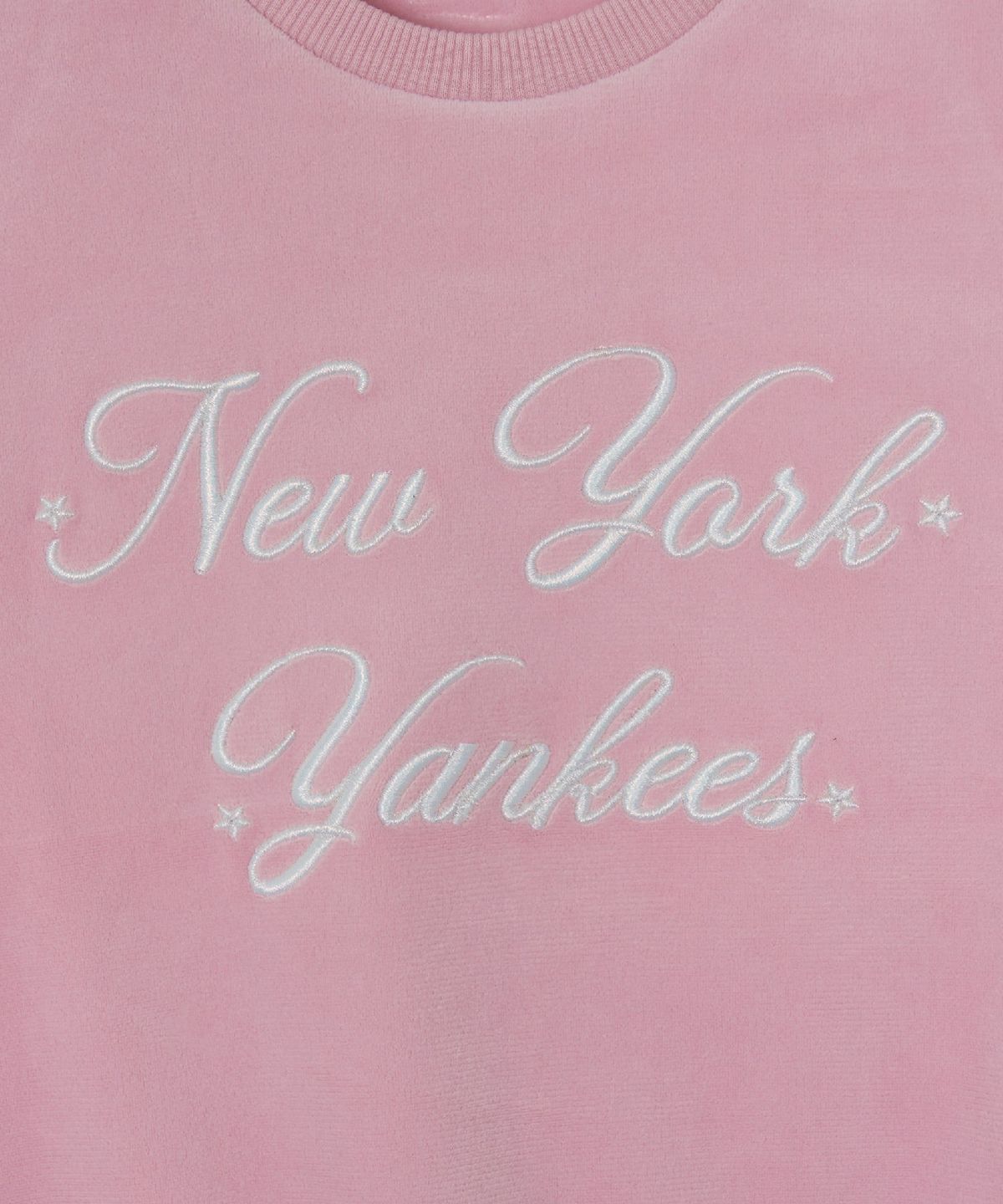 엠엘비 키즈(MLB KIDS) 스포티브 걸즈 벨로아 맨투맨 세트 NY (Pink)