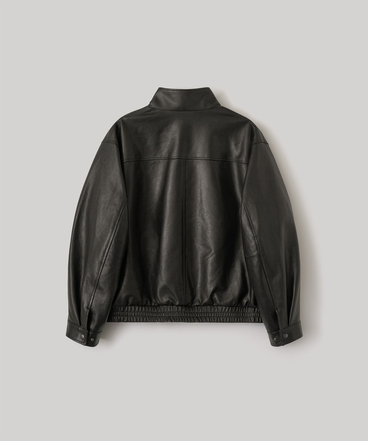 어나더 오피스(ANOTHER OFFICE) Lambskin Stand-Collar Blouson (Black)