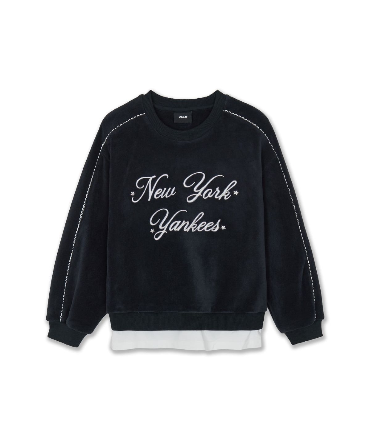 엠엘비 키즈(MLB KIDS) 스포티브 걸즈 벨로아 맨투맨 세트 NY (Black)
