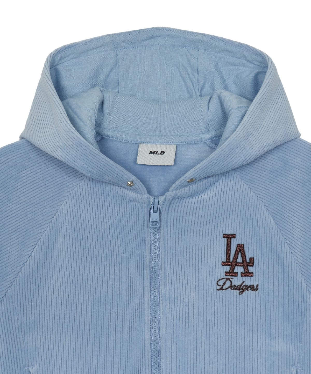 엠엘비 키즈(MLB KIDS) 스트릿 걸즈 벨벳 후드집업 세트 LA (L.Blue)