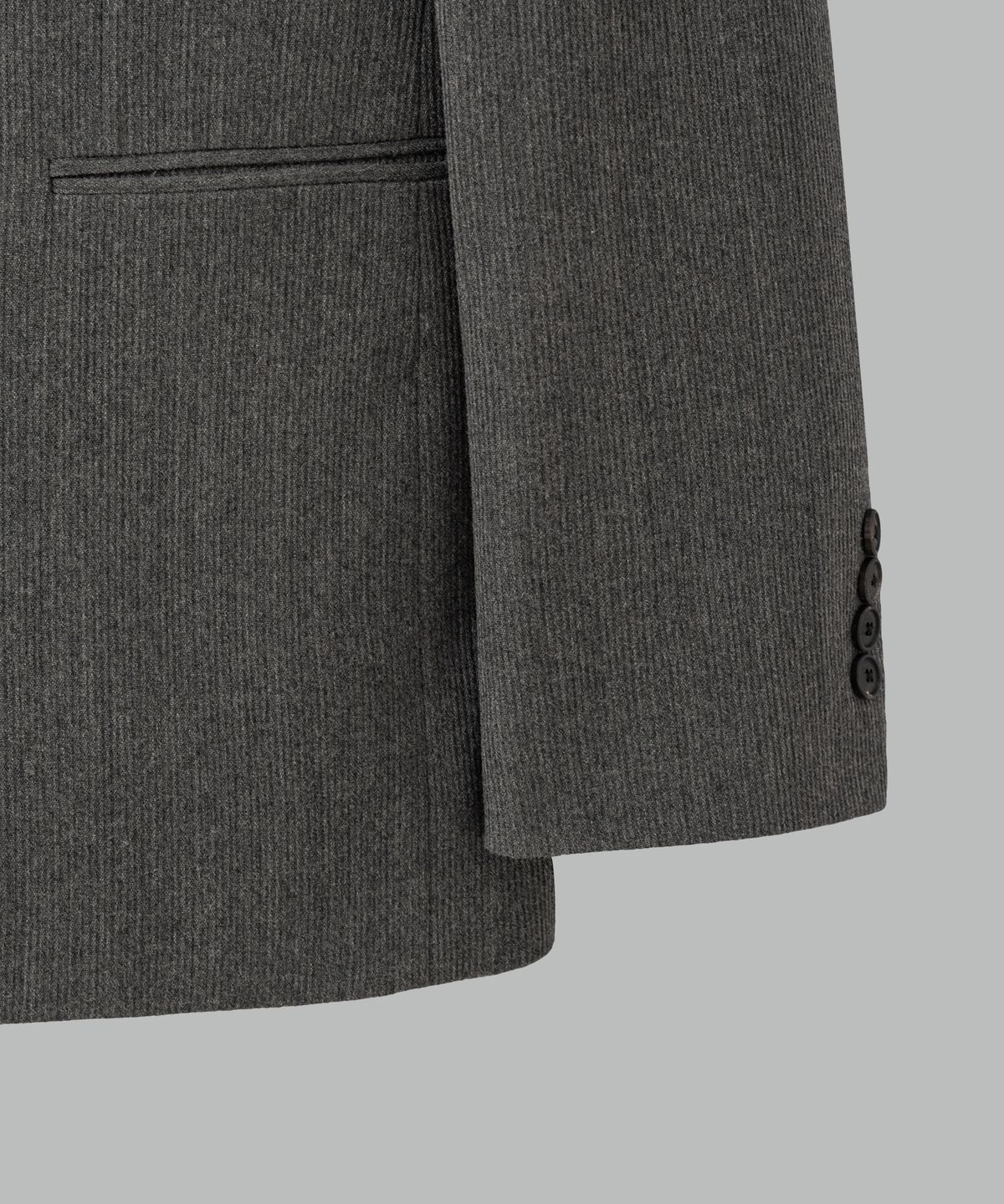 넌블랭크(NONBLANK) 울 블렌드 리브드 세미오버핏 블레이저_GREY