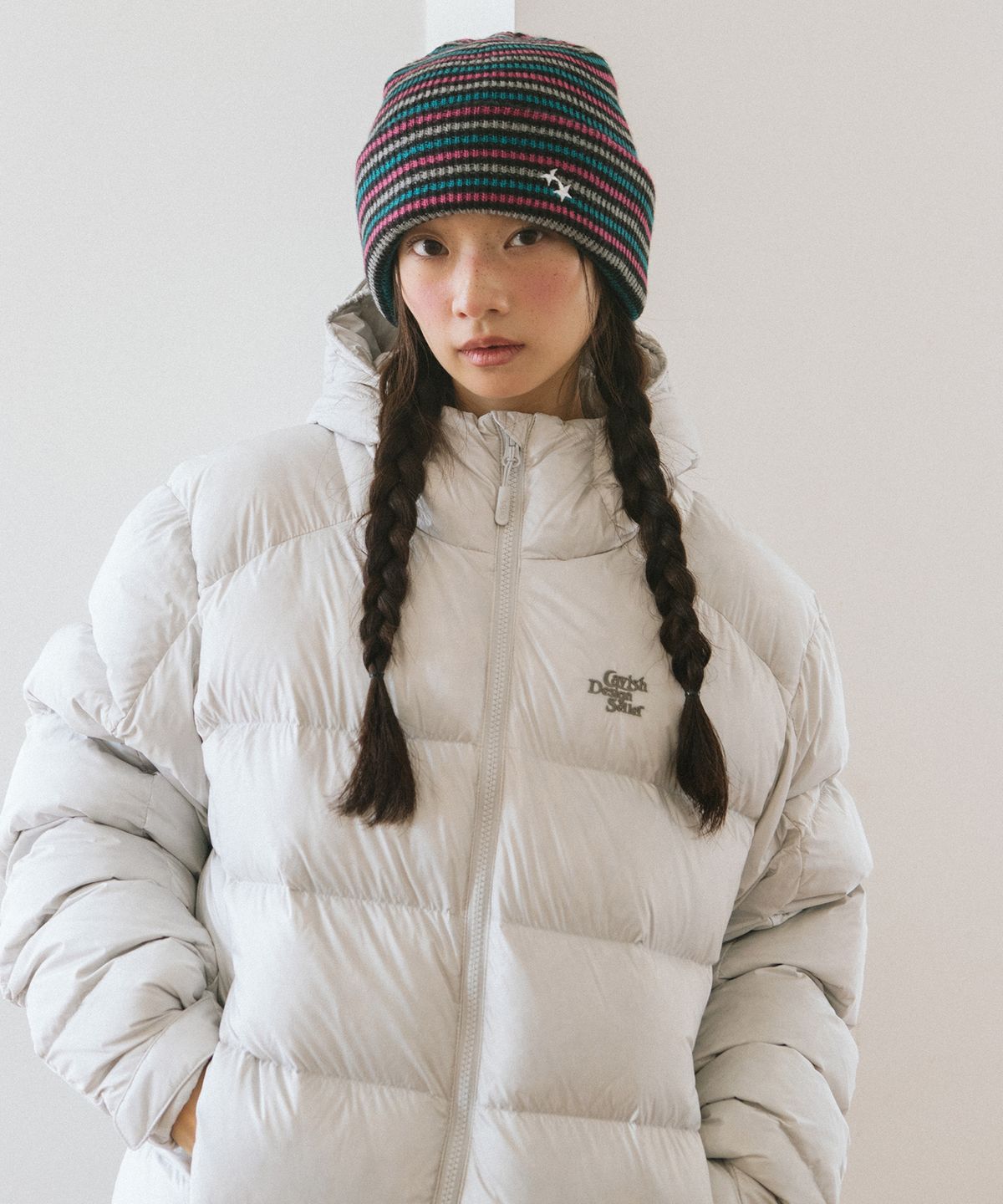 카비시(CAVISH) MULTI STRIPED KNIT BEANIE PURPLE(CV2GFUAB32A)