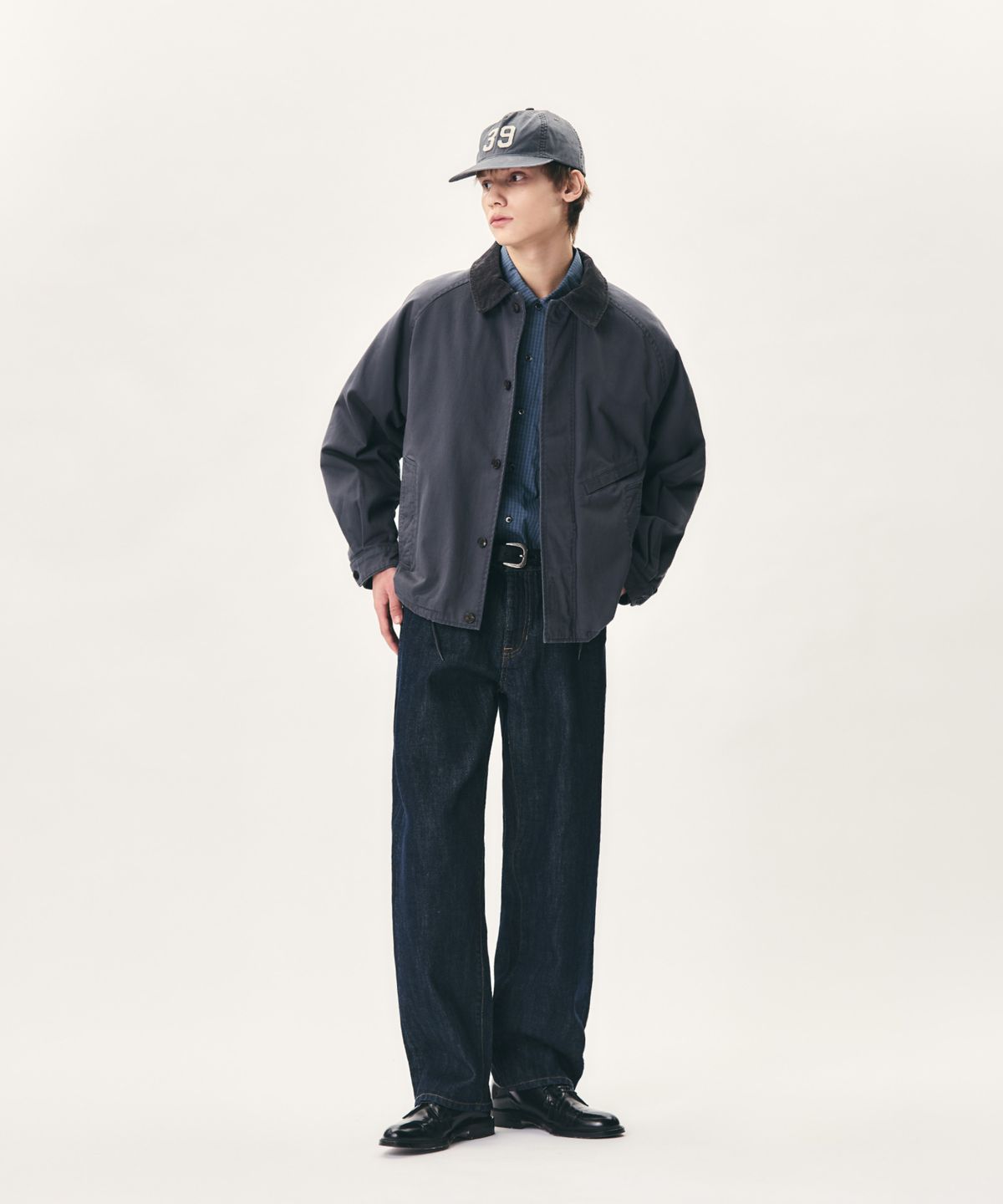 에스피오나지(ESPIONAGE) 39 Applique 5Panel Vintage Cap Steel Grey