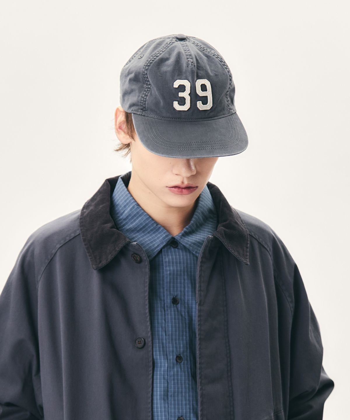 에스피오나지(ESPIONAGE) 39 Applique 5Panel Vintage Cap Steel Grey