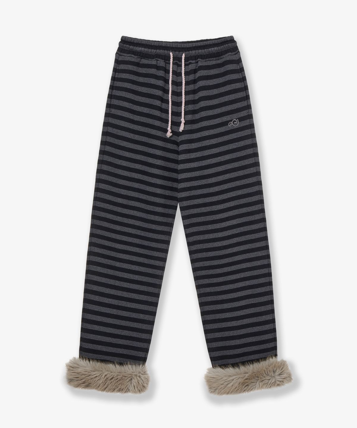에이이에이이(AEAE) STRIPE FUR SWEATPANTS [CHARCOAL]