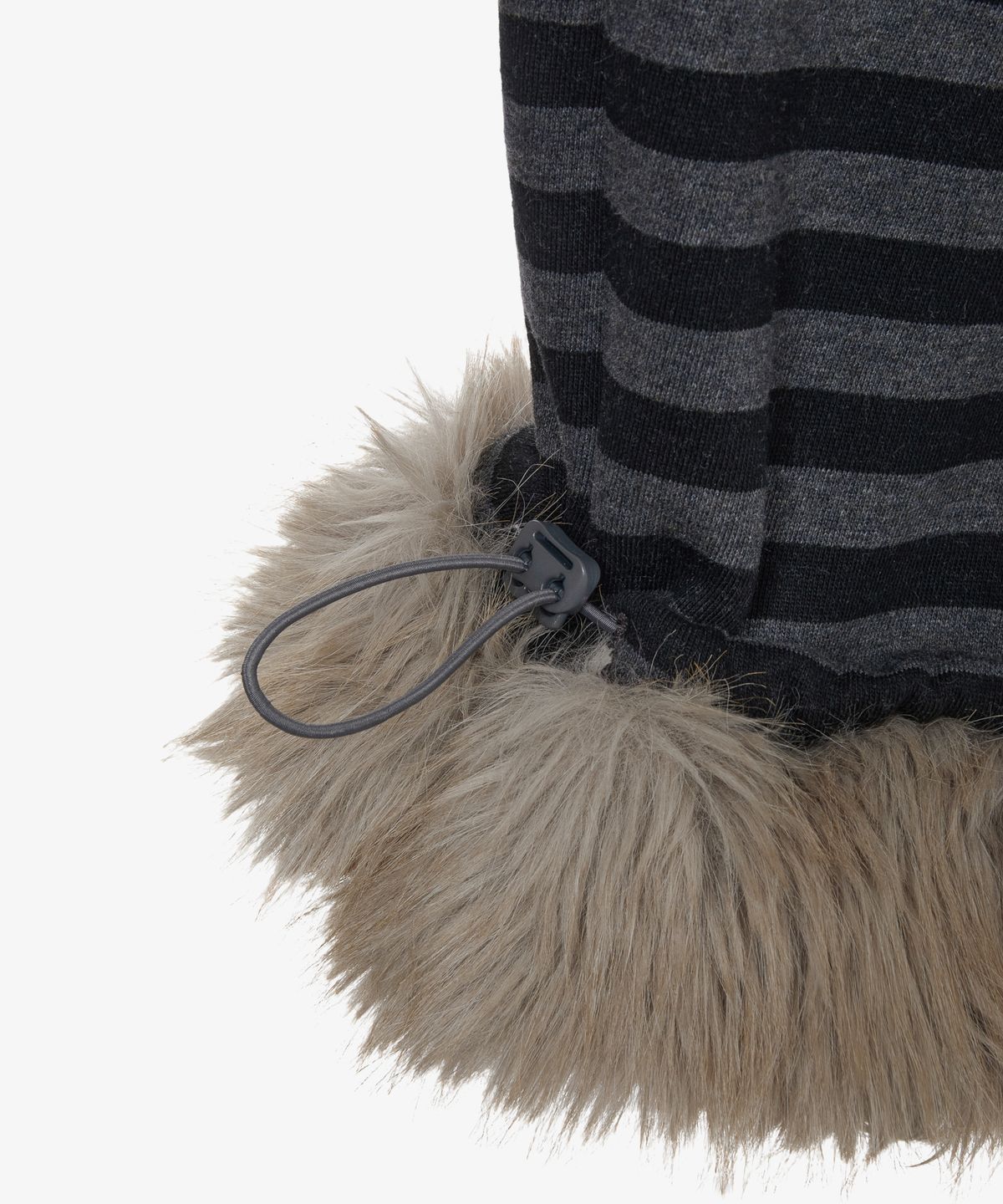 에이이에이이(AEAE) STRIPE FUR SWEATPANTS [CHARCOAL]