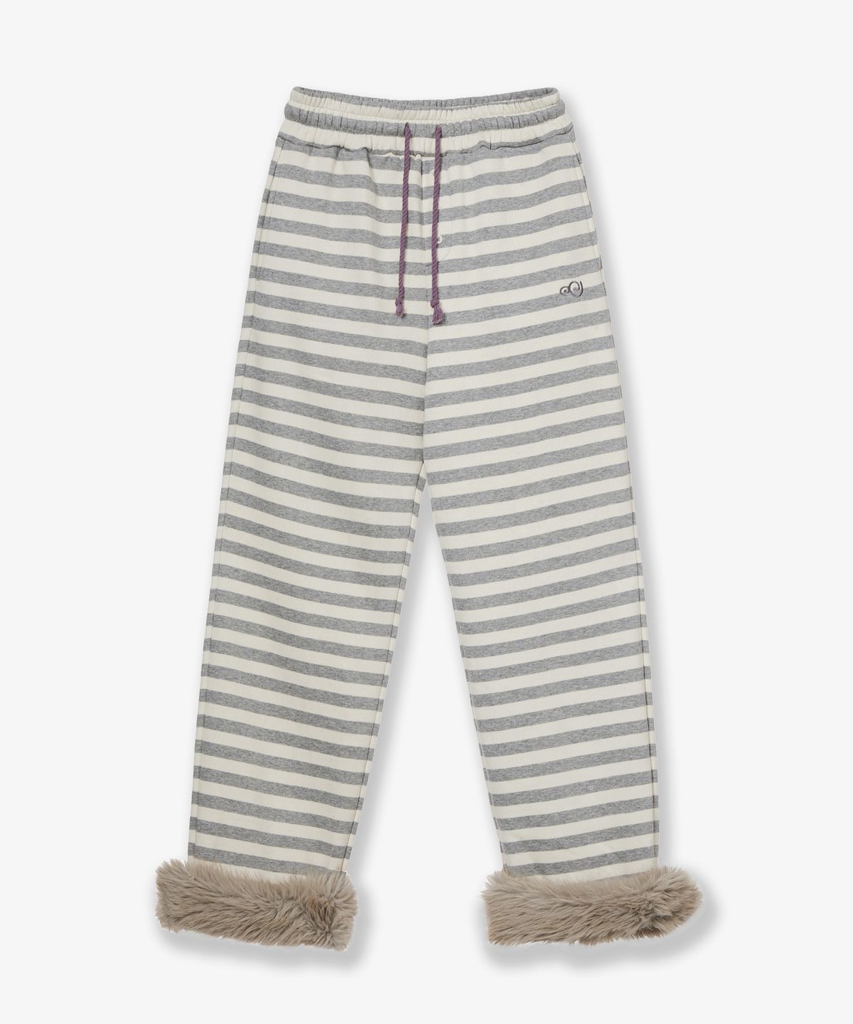 에이이에이이(AEAE) STRIPE FUR SWEATPANTS [GREY]