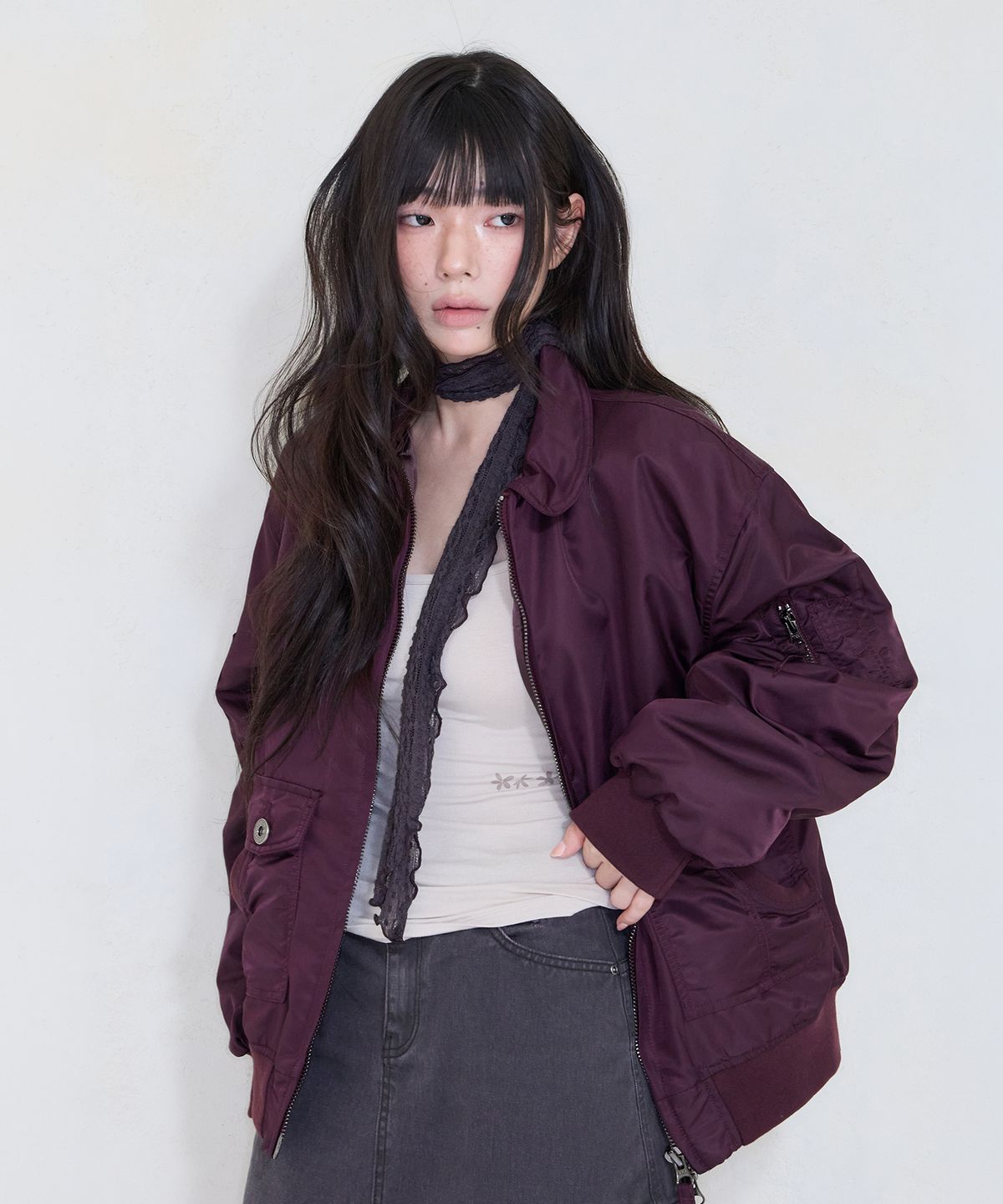 미레코(MIRECO) FLIGHT BOMBER JK PLUM