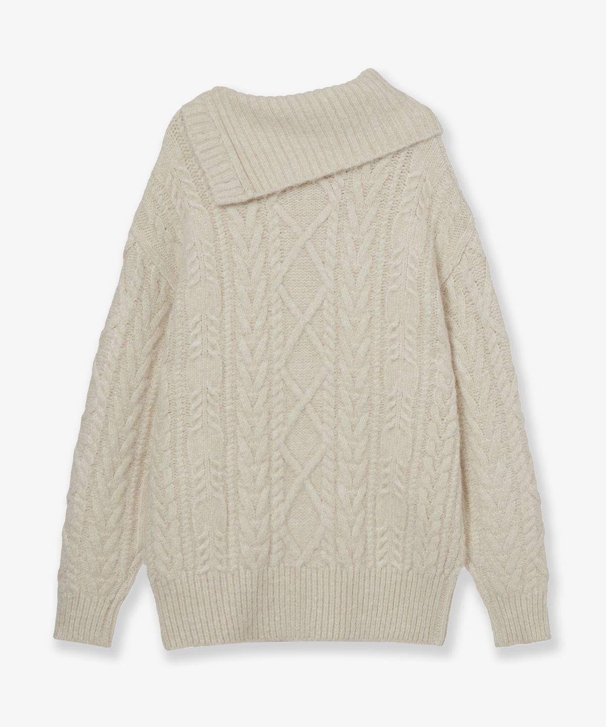 에이이에이이(AEAE) HIGH NECK CABLE KNIT [IVORY]