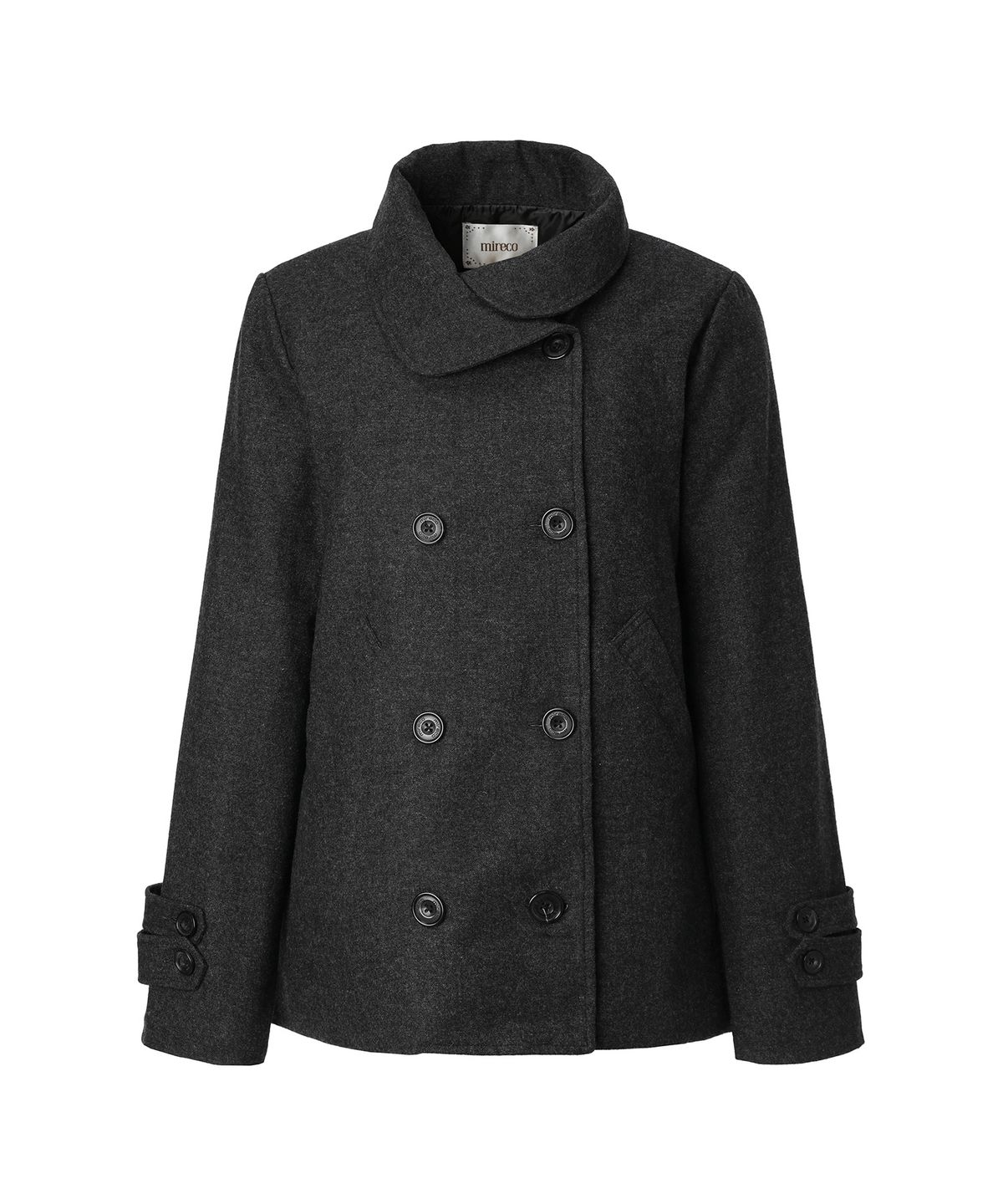 미레코(MIRECO) TULIP DOUBLE HALF WOOL COAT GREY