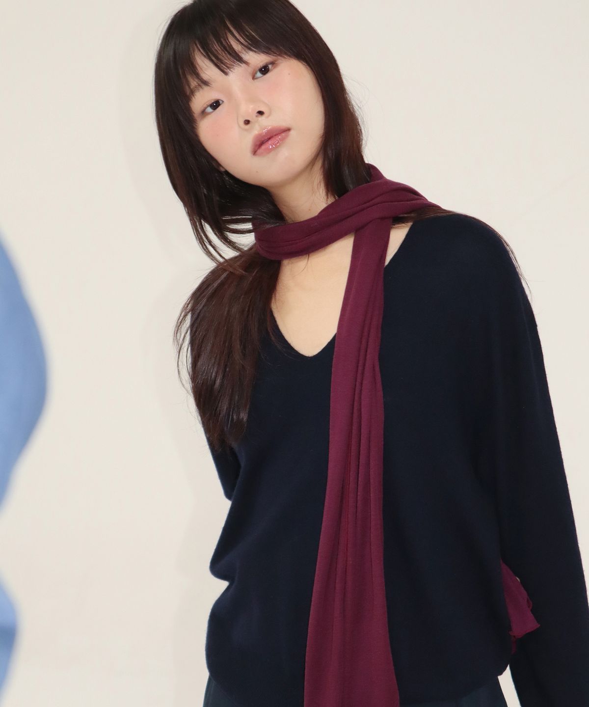 지지(GEEGEE) soft tencel long scarf - wine