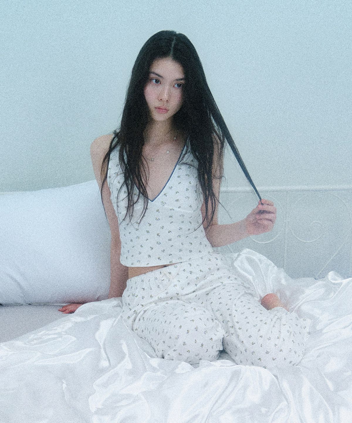 레떼드폴린(LETEDE PAULINE) 046B 블루에트 롱 팬츠 파자마