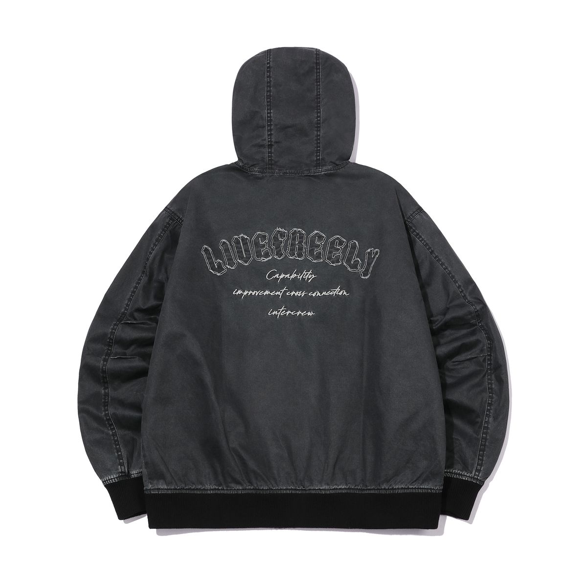 인터크루(INTERCREW) 워시드 후드 자켓 블랙 ITA3UJ31ABK
