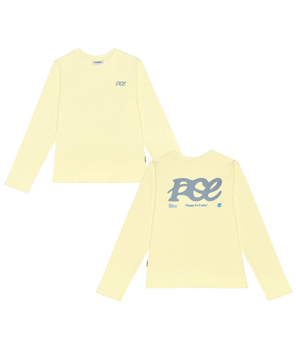 피스메이커(PIECE MAKER) PCE 웨이브 로고 슬림 롱슬리브 (레몬)