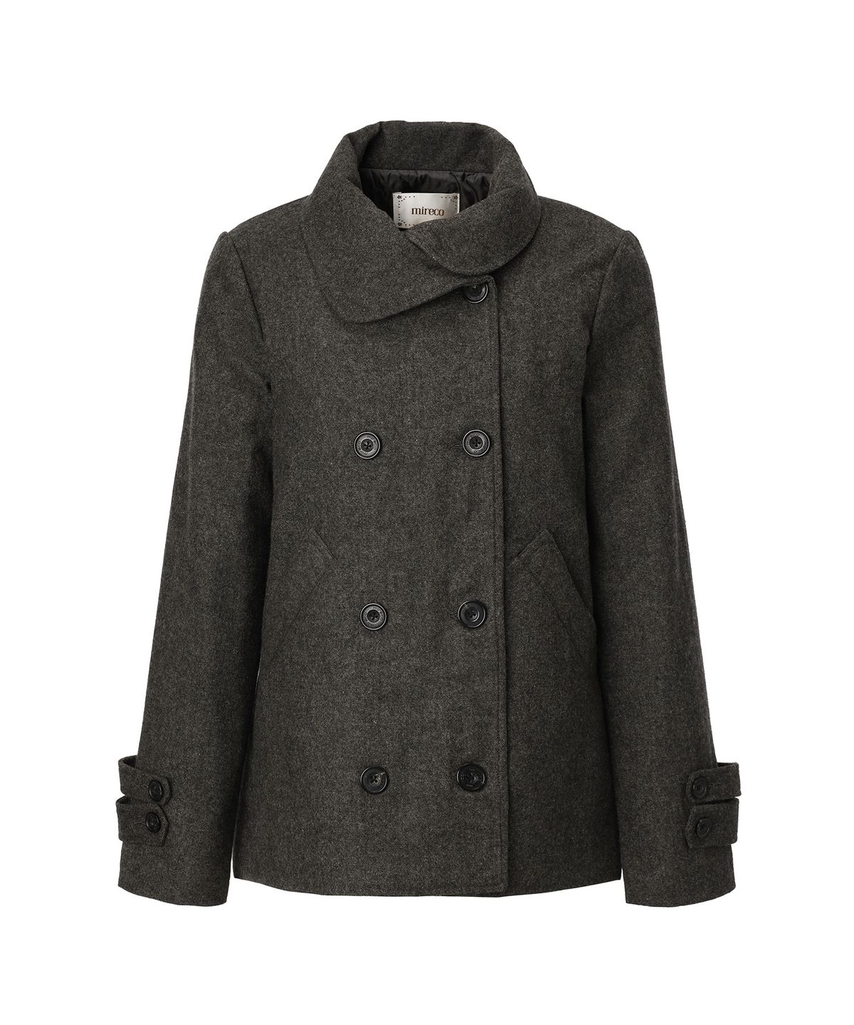 미레코(MIRECO) TULIP DOUBLE HALF WOOL COAT BROWN