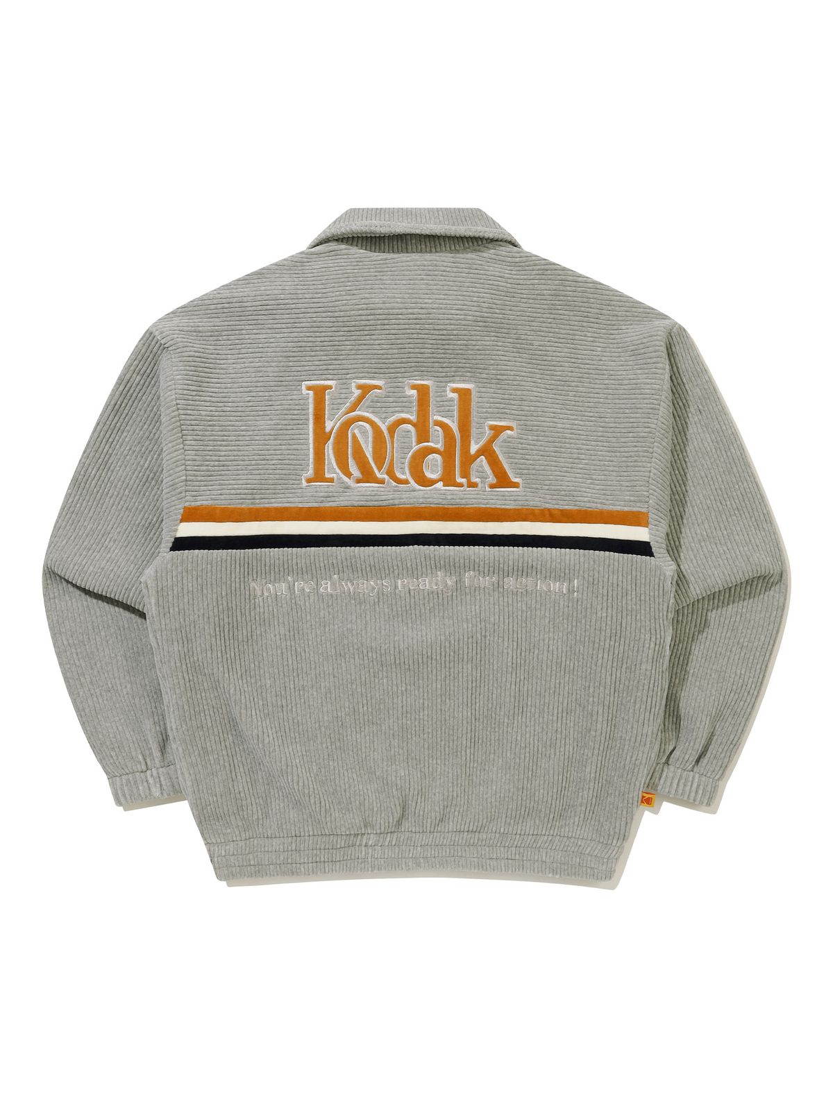 코닥(KODAK) 벨벳 코듀로이 스탠넥 집업 M.GREY