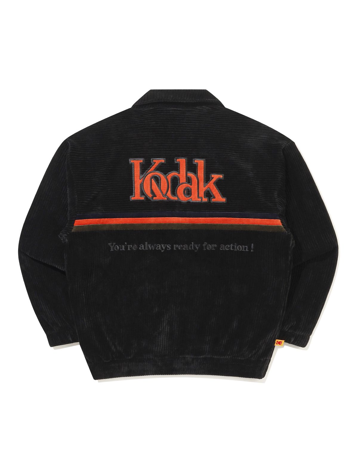 코닥(KODAK) 벨벳 코듀로이 스탠넥 집업 BLACK