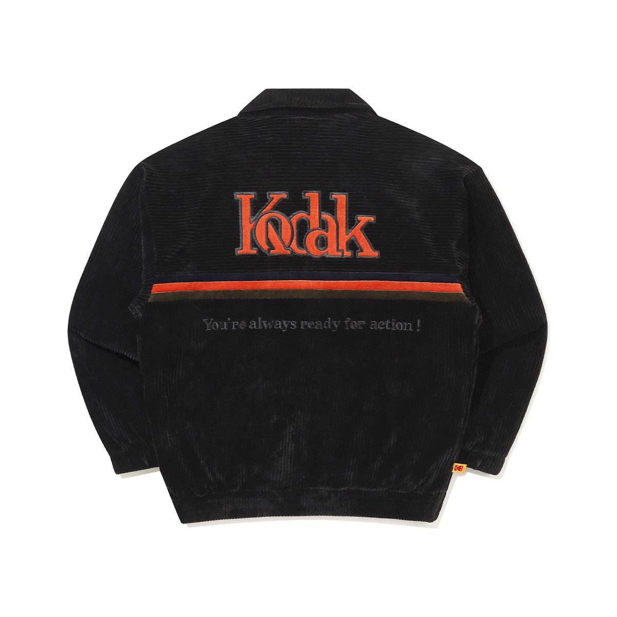 코닥(KODAK) 벨벳 코듀로이 스탠넥 집업 BLACK