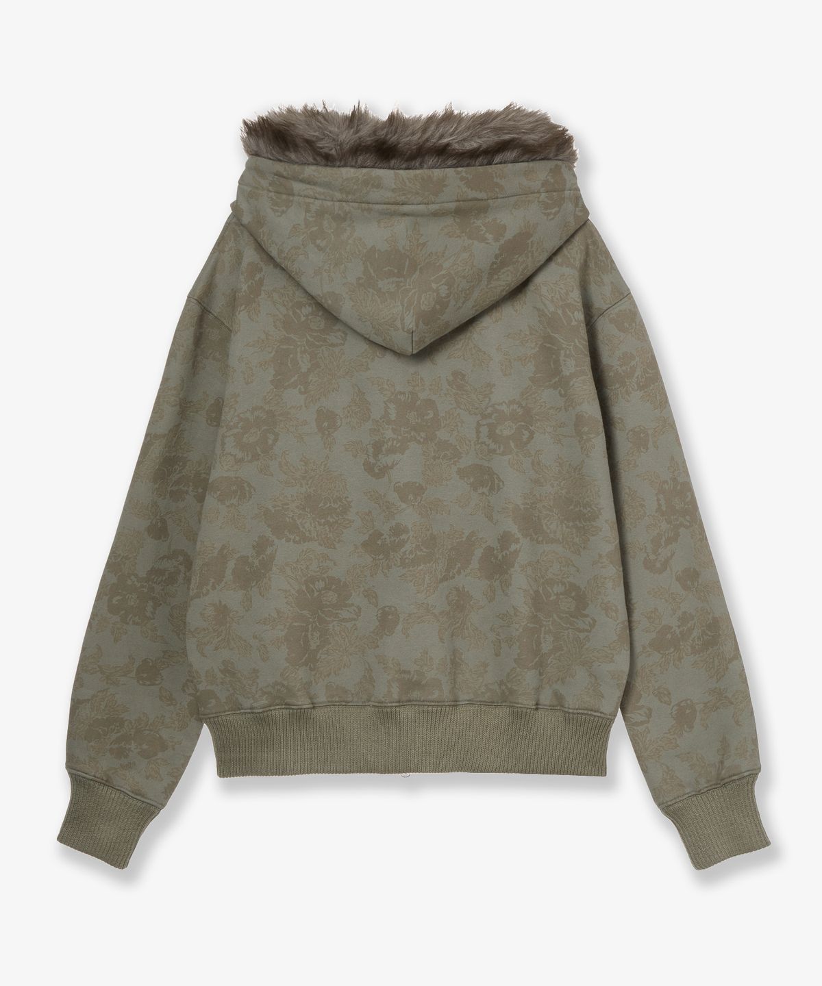 에이이에이이(AEAE) WEB LOGO FUR HOOD ZIP UP [KHAKI]