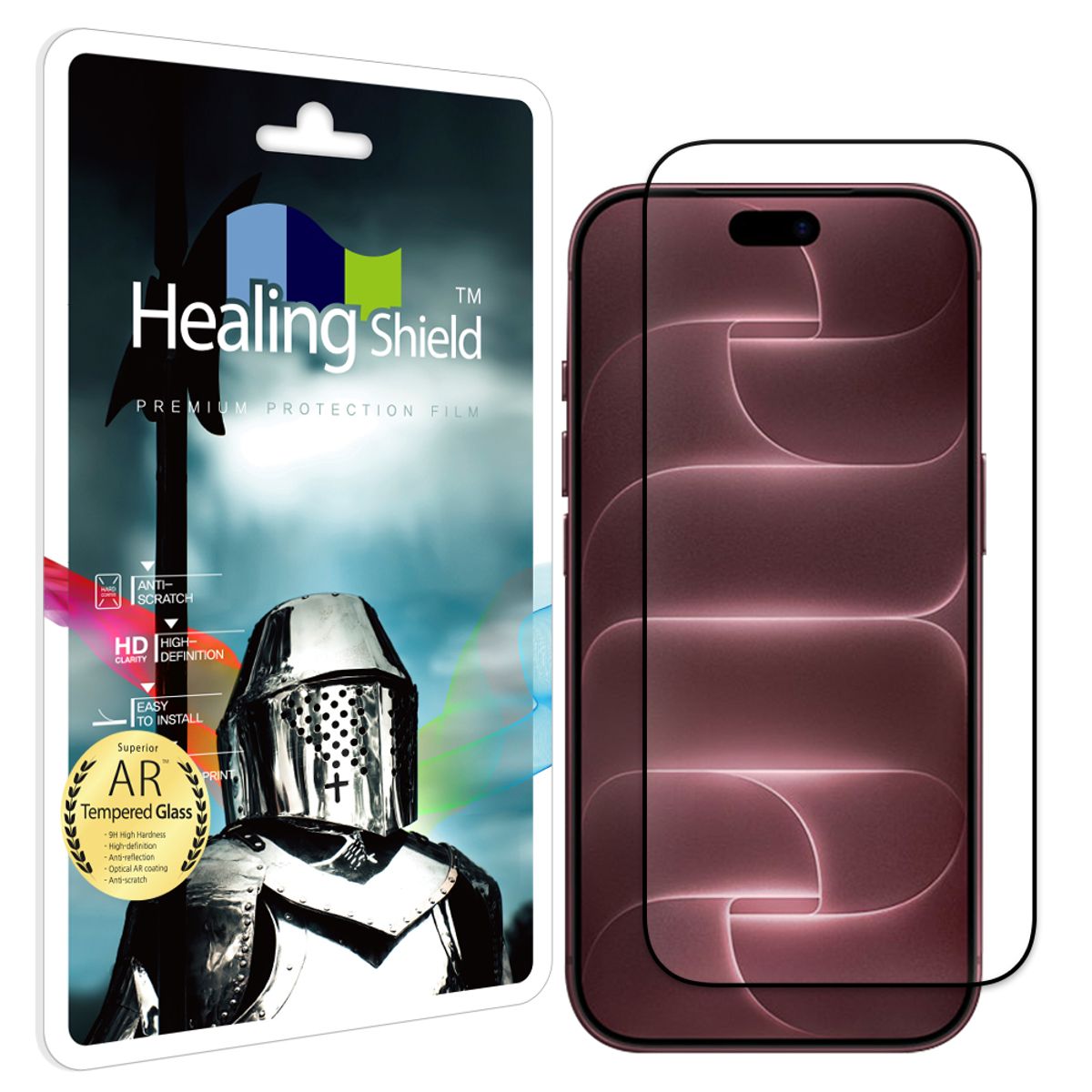 힐링쉴드(HEALINGSHIELD) 아이폰18 프로 3D 풀커버 AR 고화질 강화유리 액정보호필름 1매