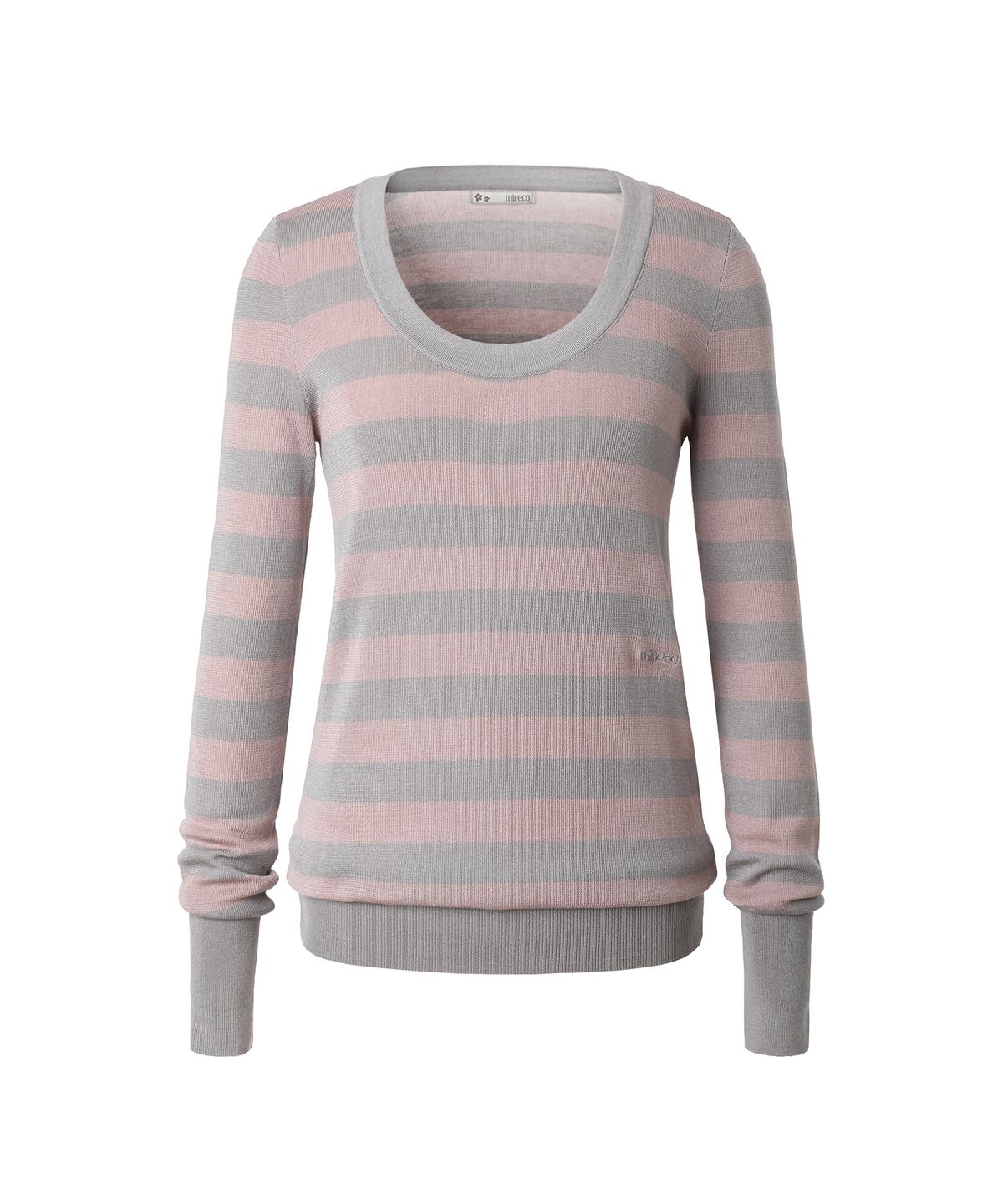 미레코(MIRECO) MELT STRIPE KNIT PINK GREY