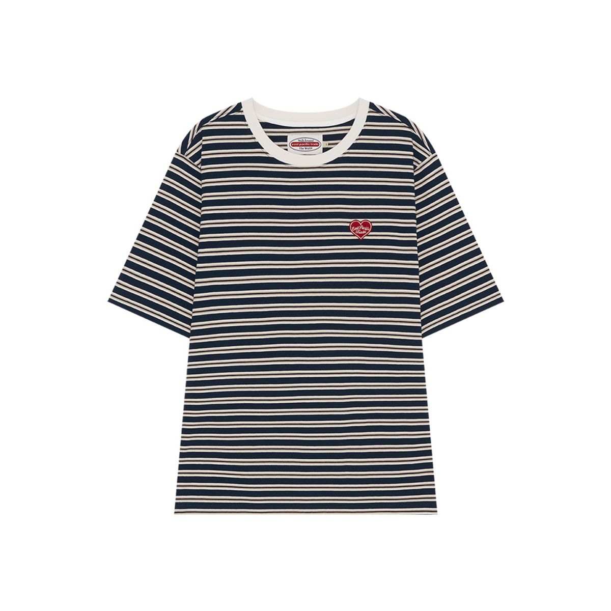 이피티(EPT) HEART LOGO STRIPED T-SHIRT_NAVY
