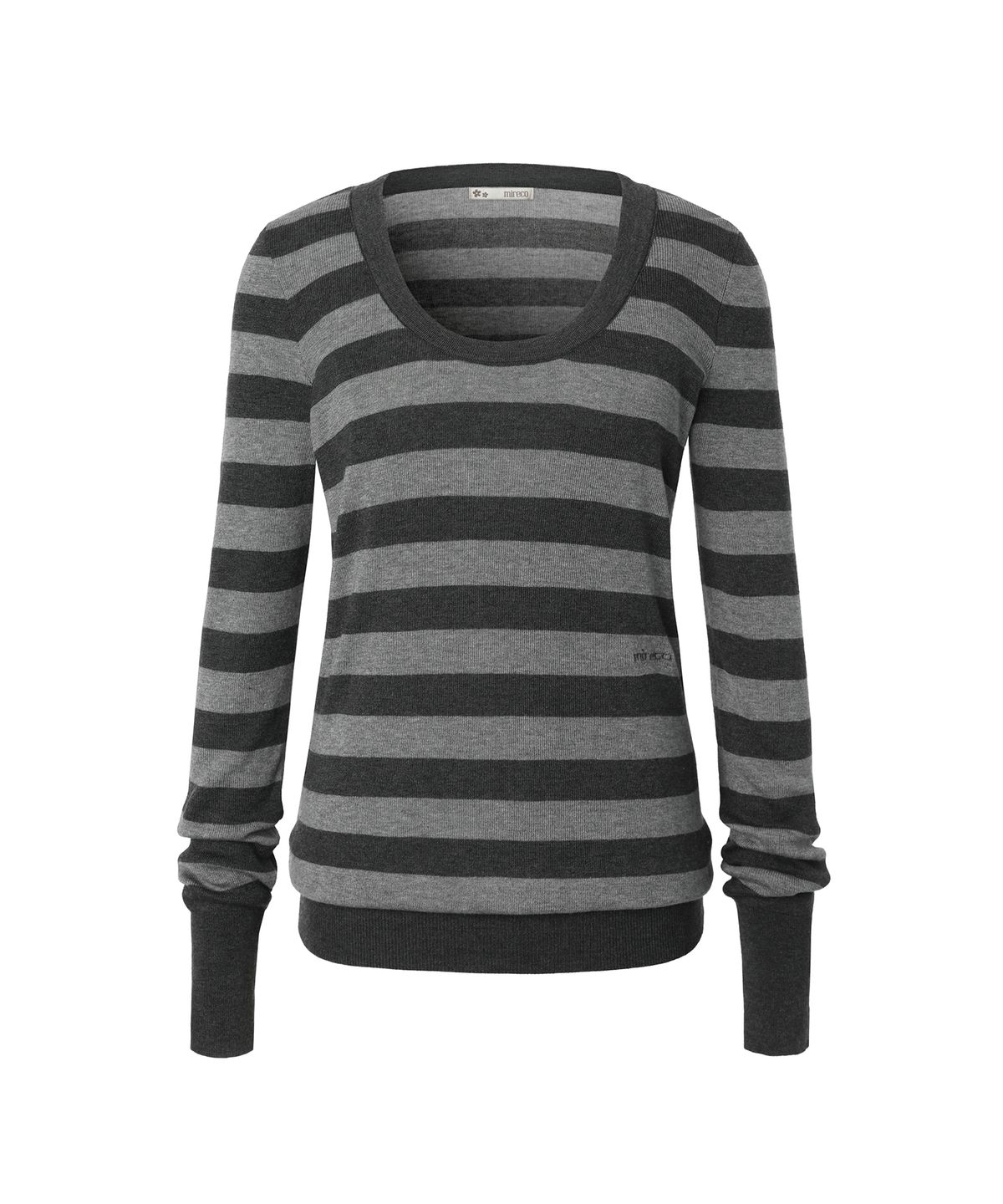 미레코(MIRECO) MELT STRIPE KNIT MELANGE GREY