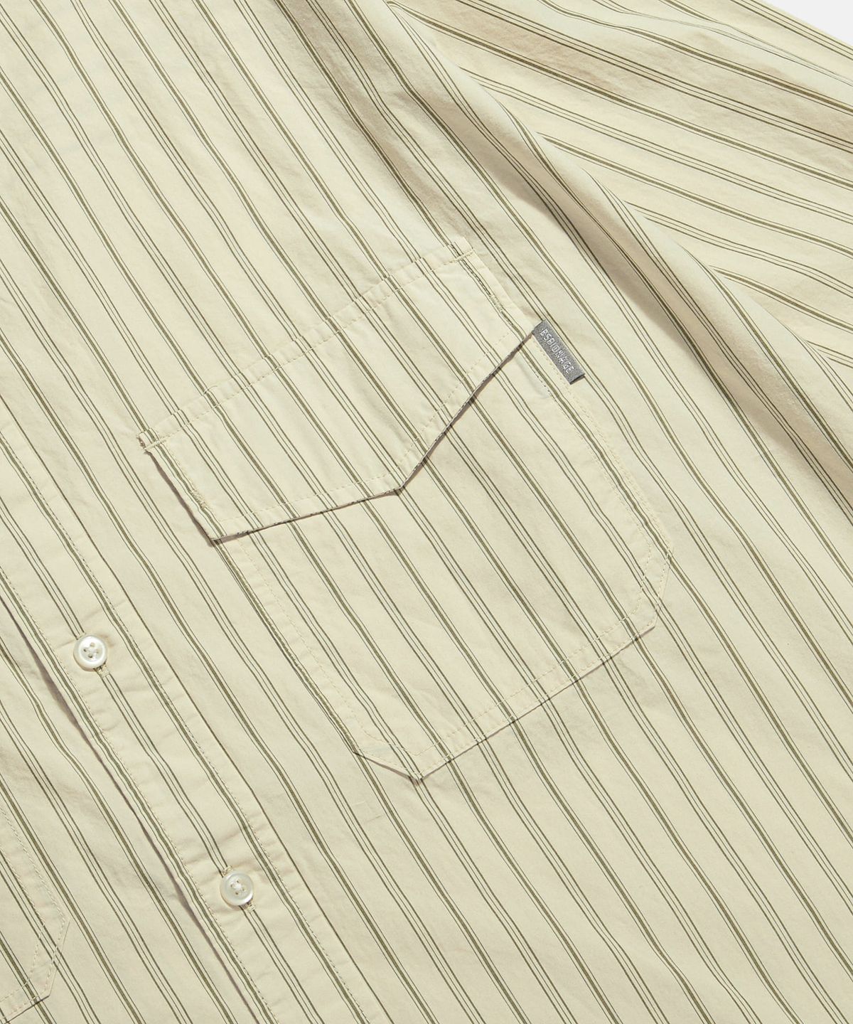 에스피오나지(ESPIONAGE) Vintage Stripe 2 Pocket Shirt Cream