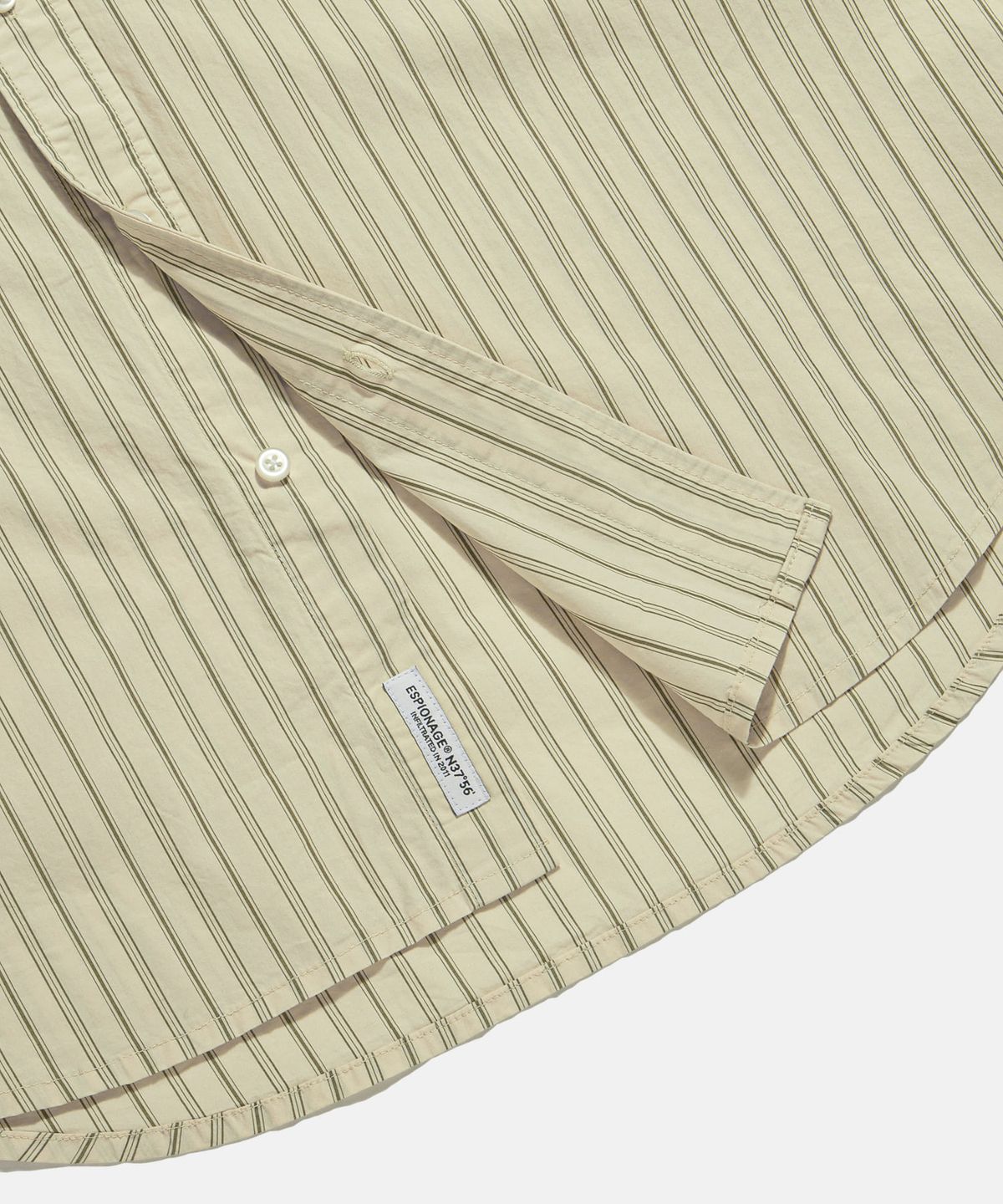 에스피오나지(ESPIONAGE) Vintage Stripe 2 Pocket Shirt Cream
