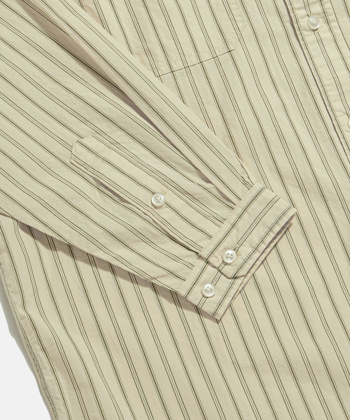 에스피오나지(ESPIONAGE) Vintage Stripe 2 Pocket Shirt Cream