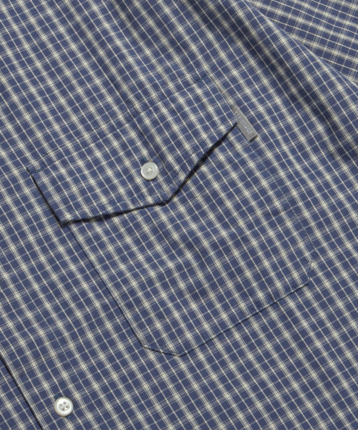 에스피오나지(ESPIONAGE) Vintage Check 1 Pocket Shirt Blue