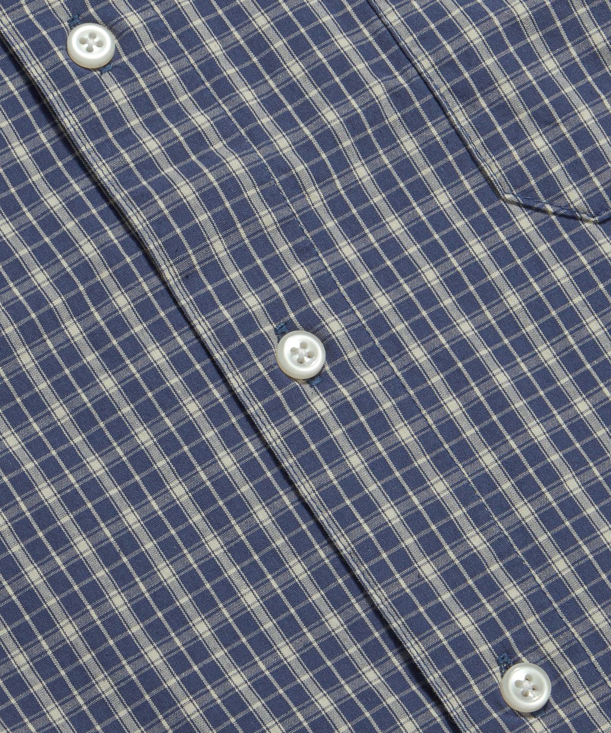 에스피오나지(ESPIONAGE) Vintage Check 1 Pocket Shirt Blue