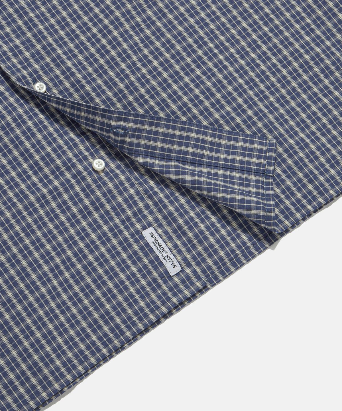 에스피오나지(ESPIONAGE) Vintage Check 1 Pocket Shirt Blue