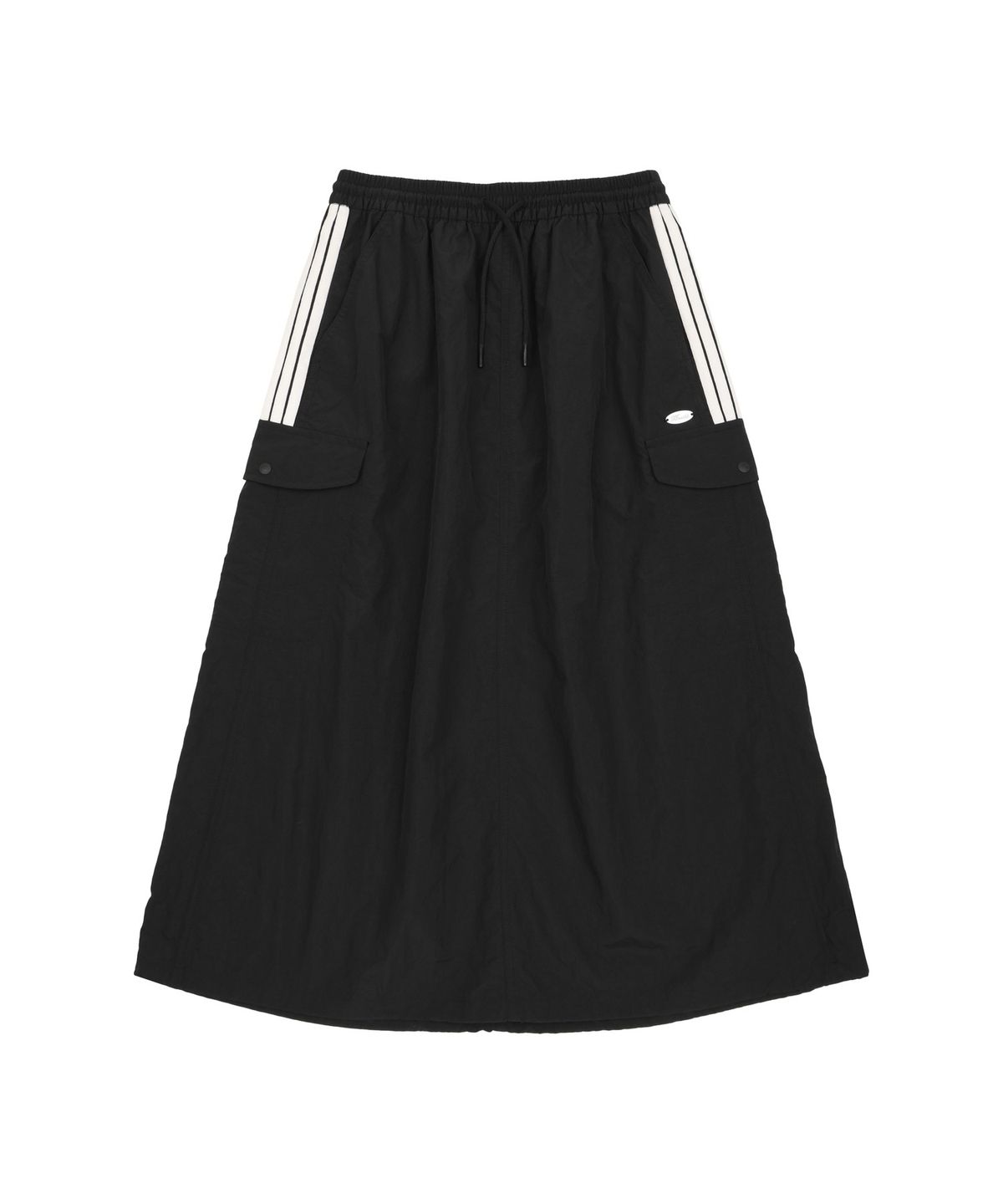케이스위스(K-SWISS) 여성 우븐 스트라이프 롱 스커트_1KSSKFV504BK