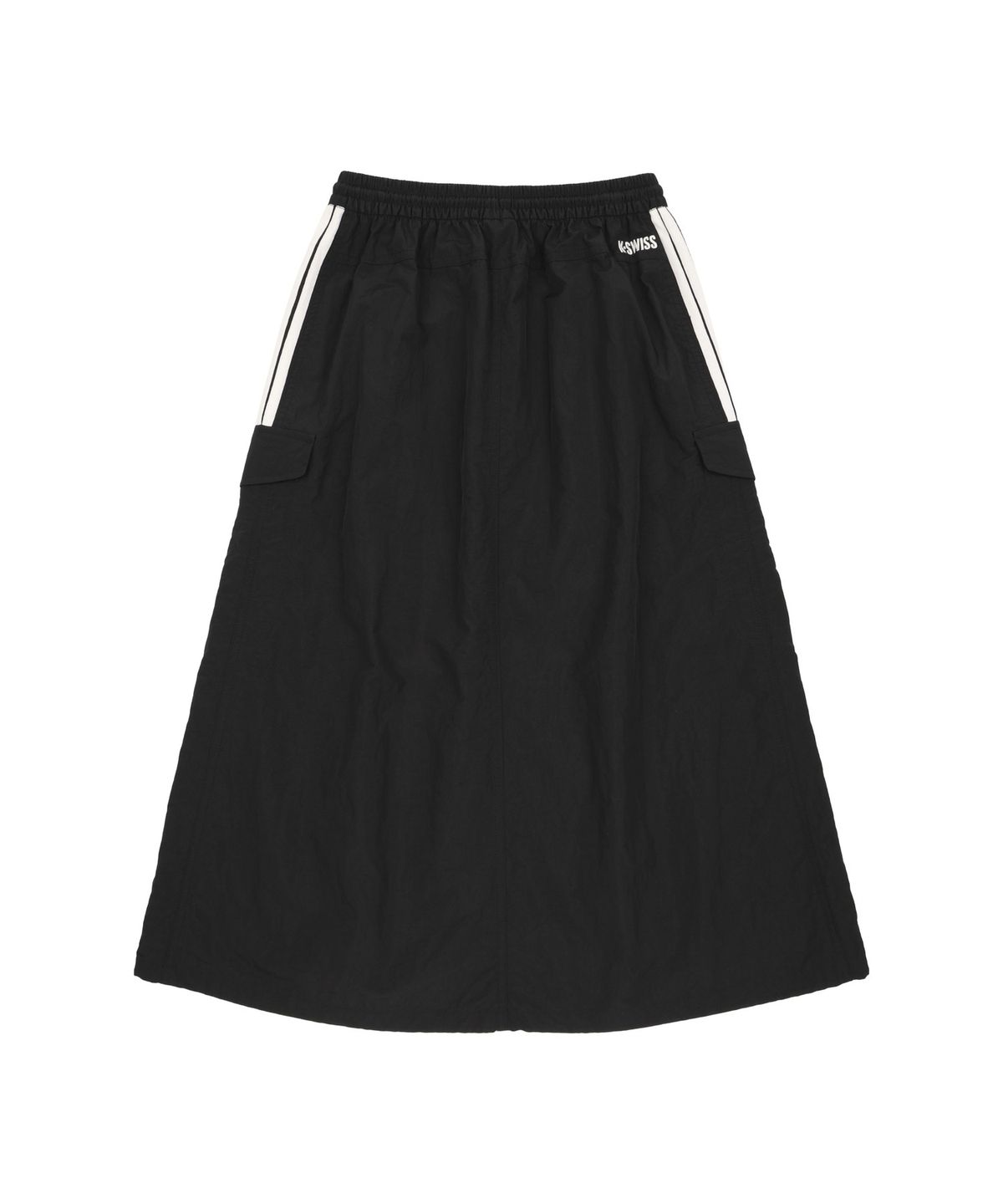 케이스위스(K-SWISS) 여성 우븐 스트라이프 롱 스커트_1KSSKFV504BK