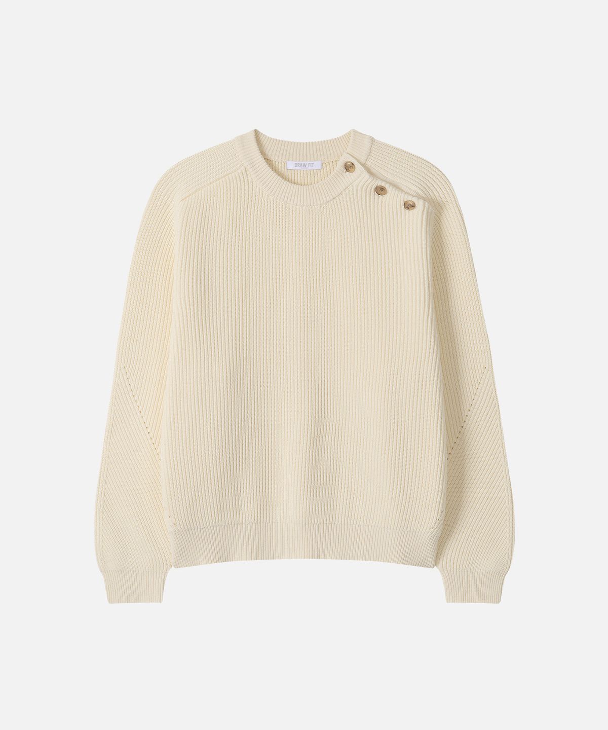 드로우핏(DRAW FIT) 베일리 슬릿 버튼 풀오버 니트 [CREAM]
