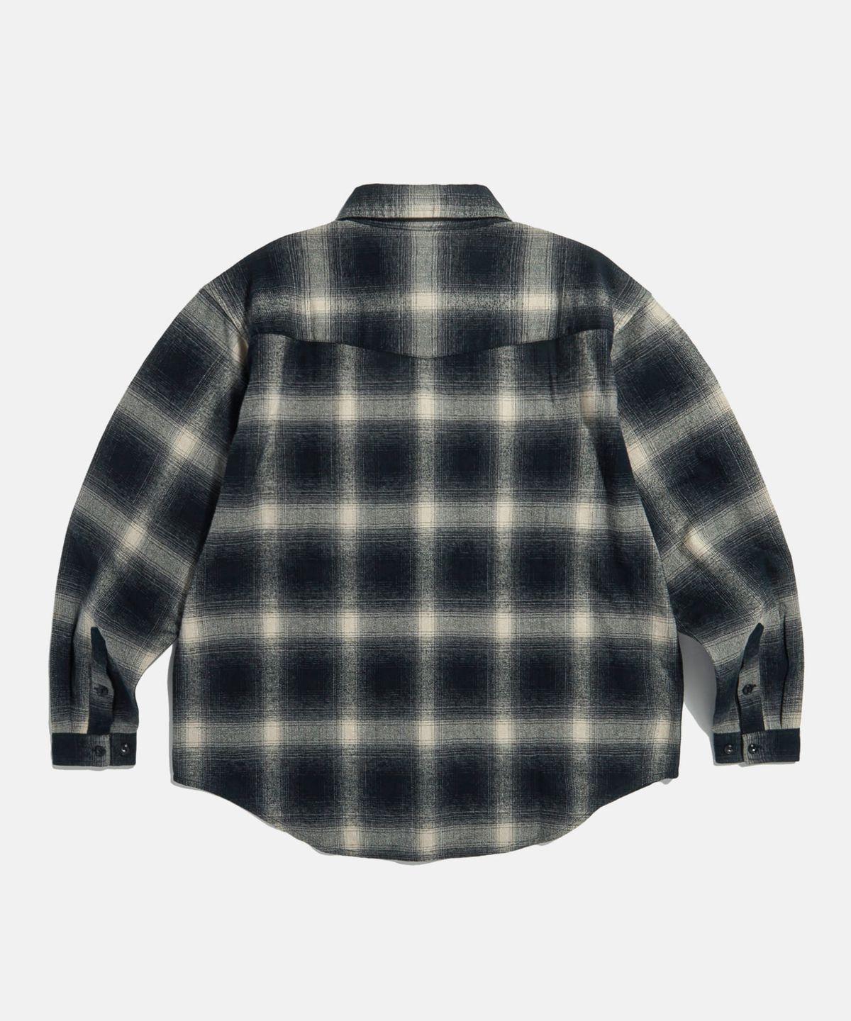 에스피오나지(ESPIONAGE) Flannel 2 Pocket Shirt Black Ombre