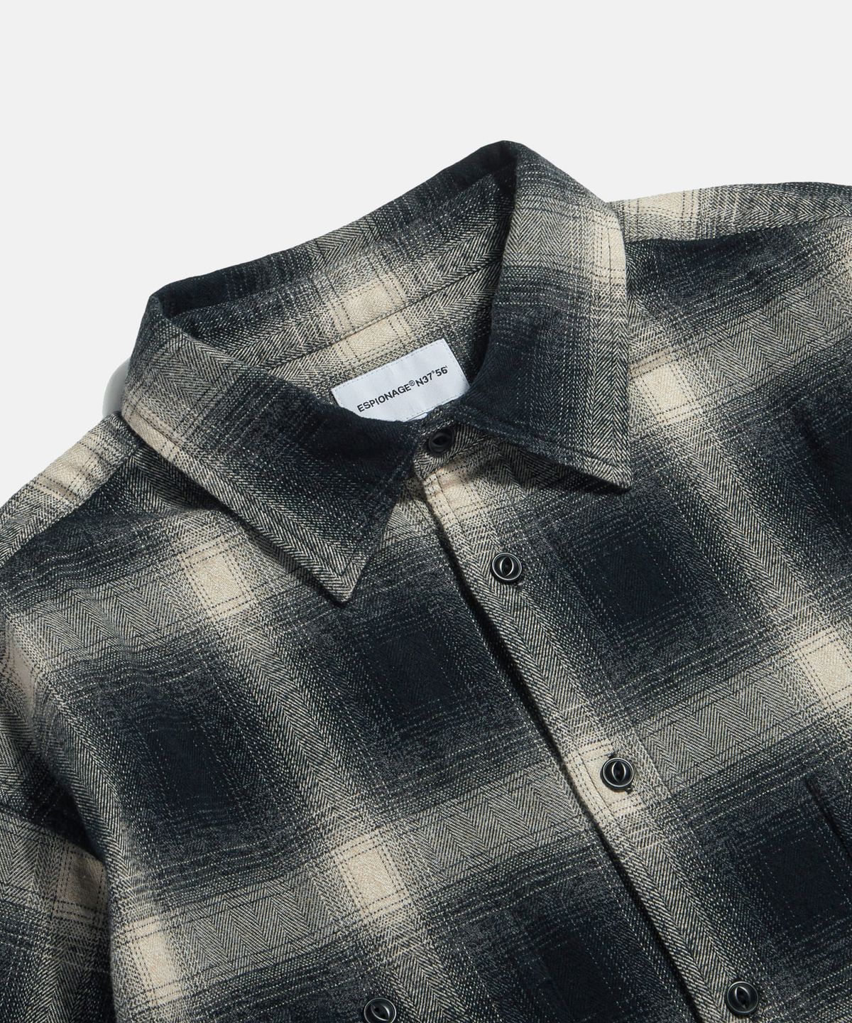 에스피오나지(ESPIONAGE) Flannel 2 Pocket Shirt Black Ombre