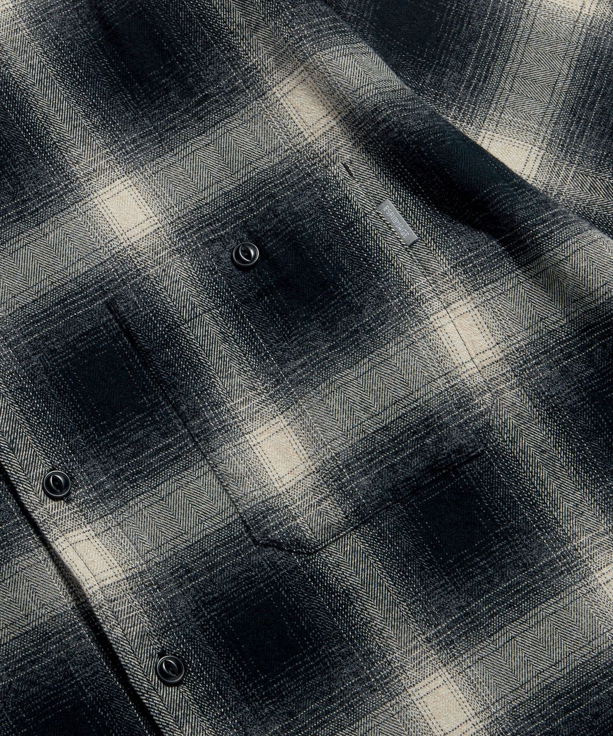 에스피오나지(ESPIONAGE) Flannel 2 Pocket Shirt Black Ombre