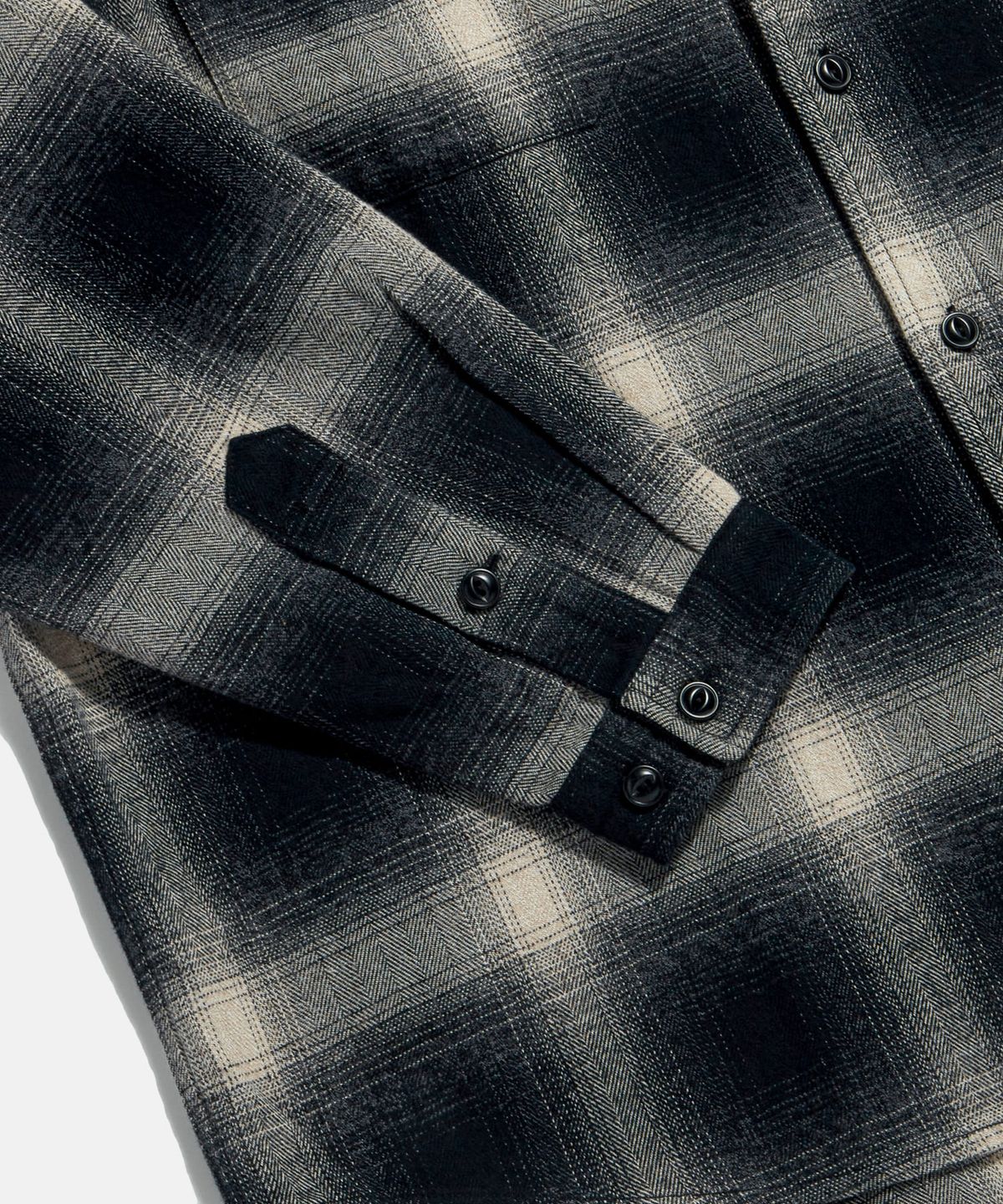 에스피오나지(ESPIONAGE) Flannel 2 Pocket Shirt Black Ombre
