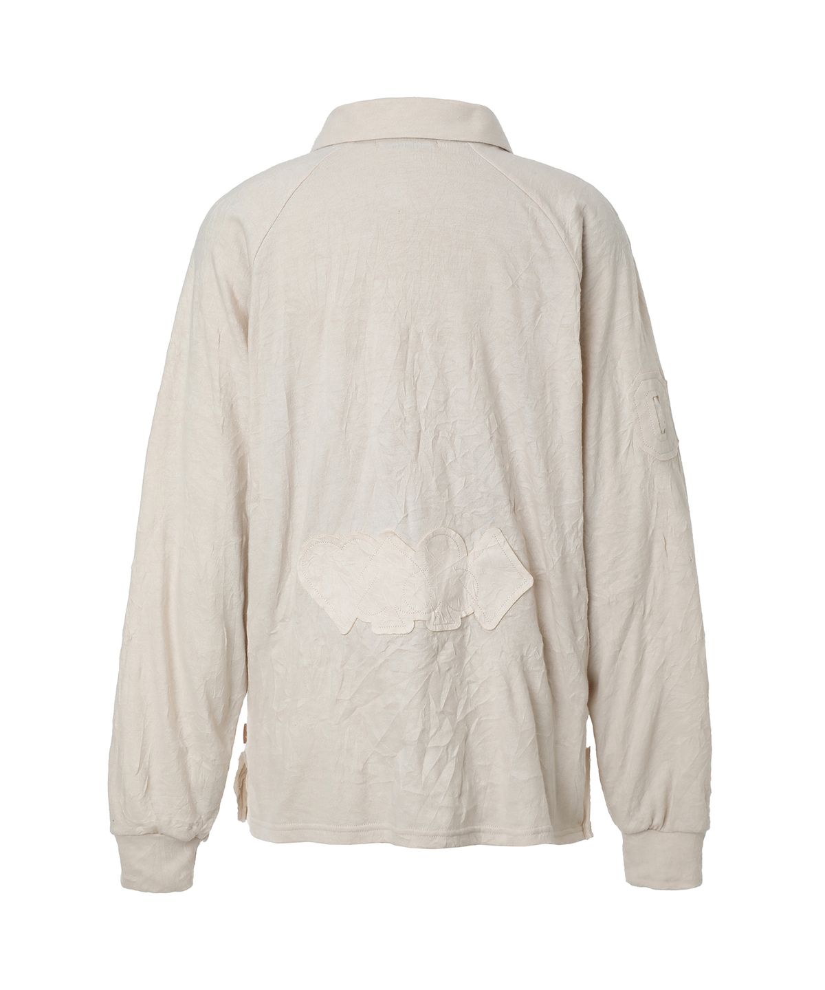 미레코(MIRECO) CRINKLED PATCH COLLAR T PINK BEIGE