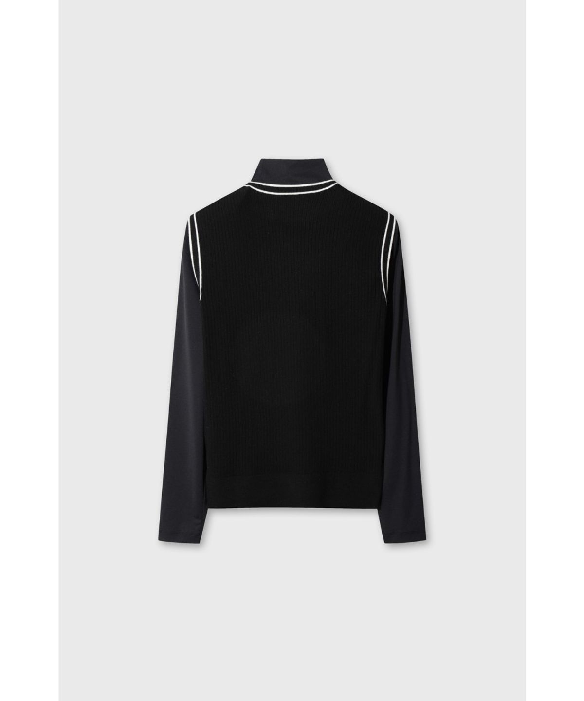 왁(WAAC) Women Faux Layered Knit Vest WWWAA26612BKX